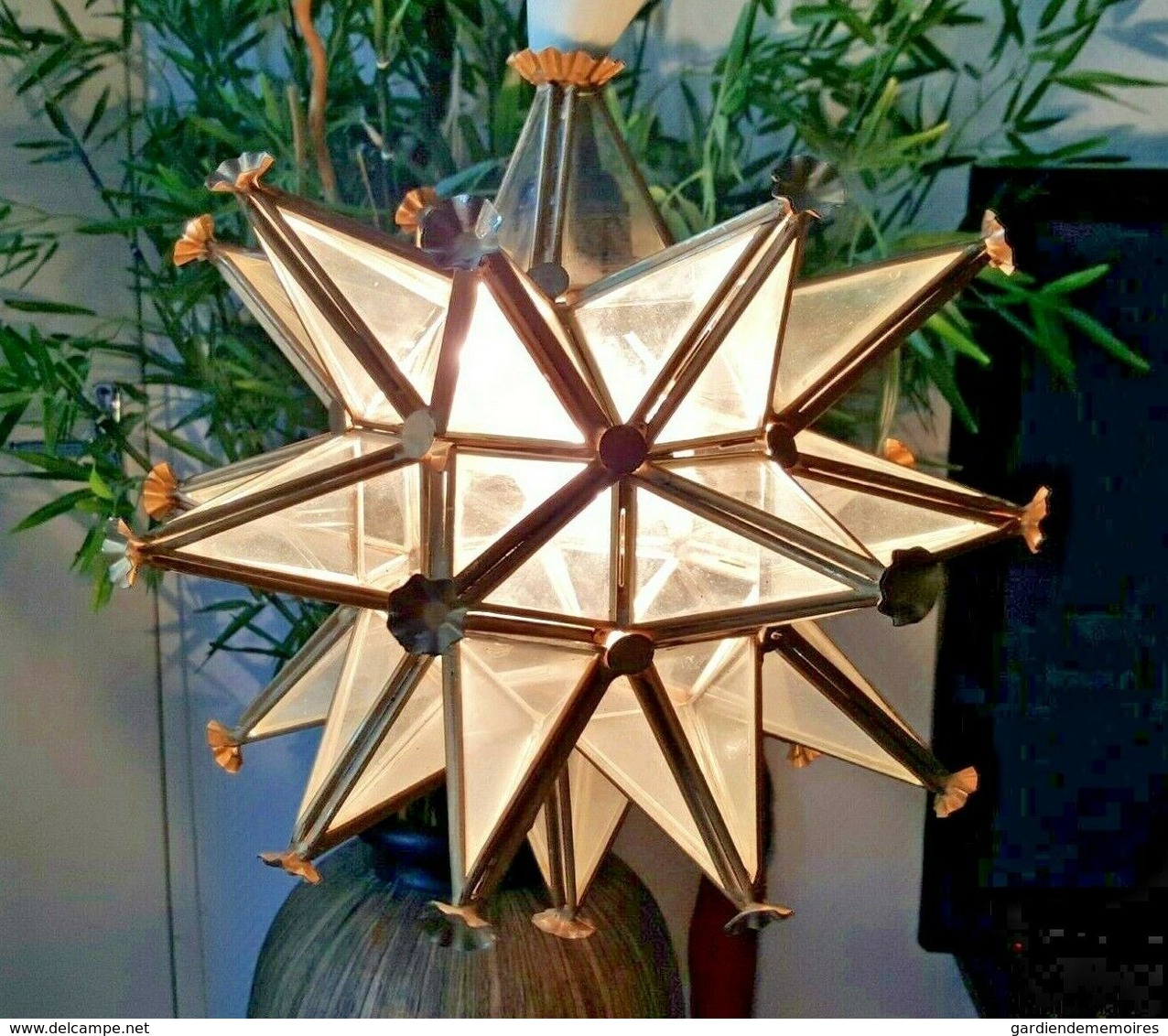 Splendide Lustre Etoile à Multiple Branches En Verre / Moravian Star Light Glass - Luminaires & Lustres