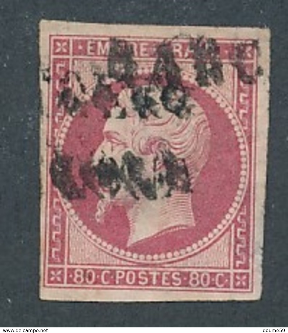 CV-67: FRANCE: Lot "CLASSIQUES"  N°17B Obl Barcelone (clair En Marge) - 1853-1860 Napoleon III