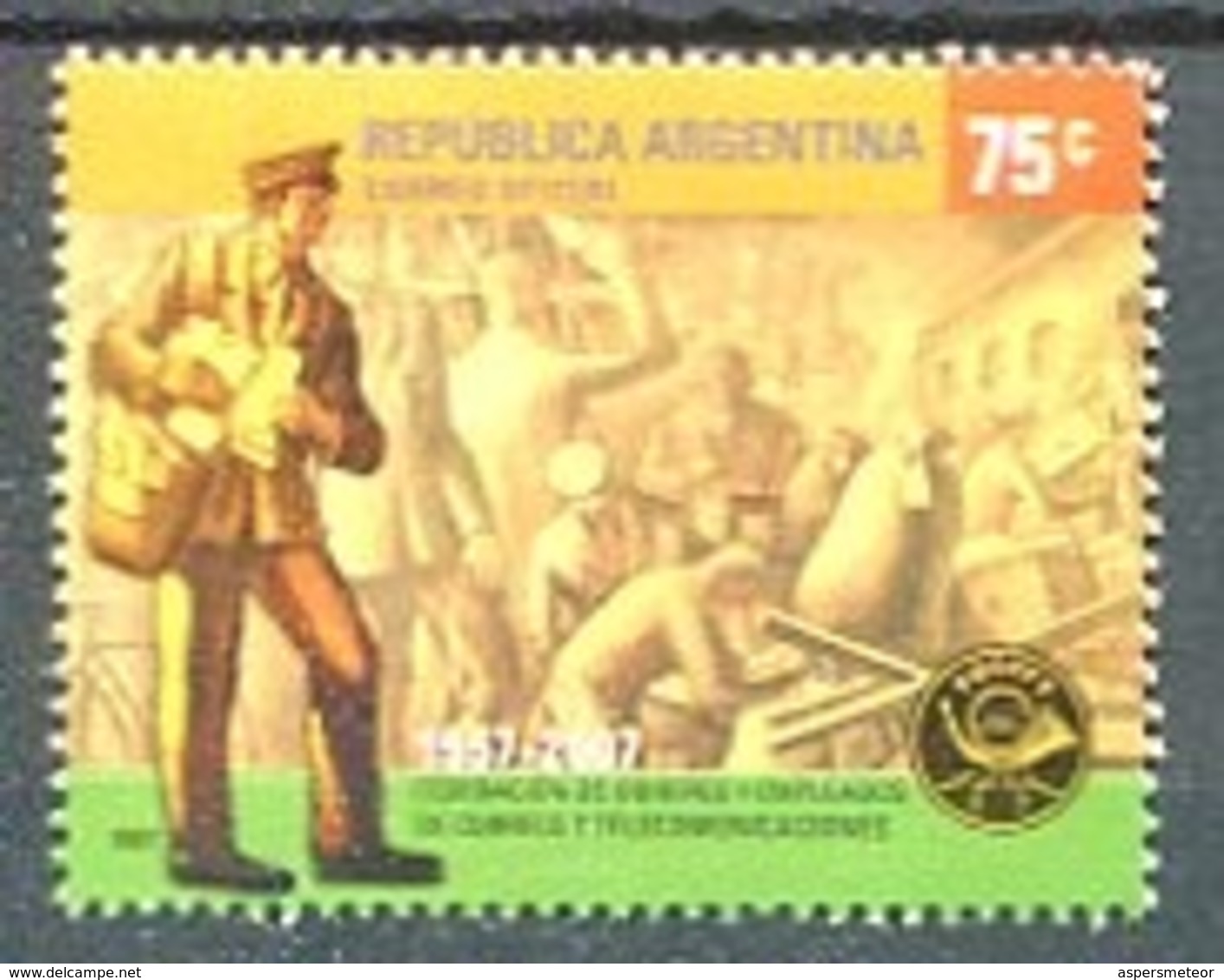 50 AÑOS DE FOECYT, CORREOS Y TELECOMUNICACIONES. ARGENTINA AÑO 2007, GOTTIG JALIL GJ 3588 MNH NUEVO - LILHU - Nuovi