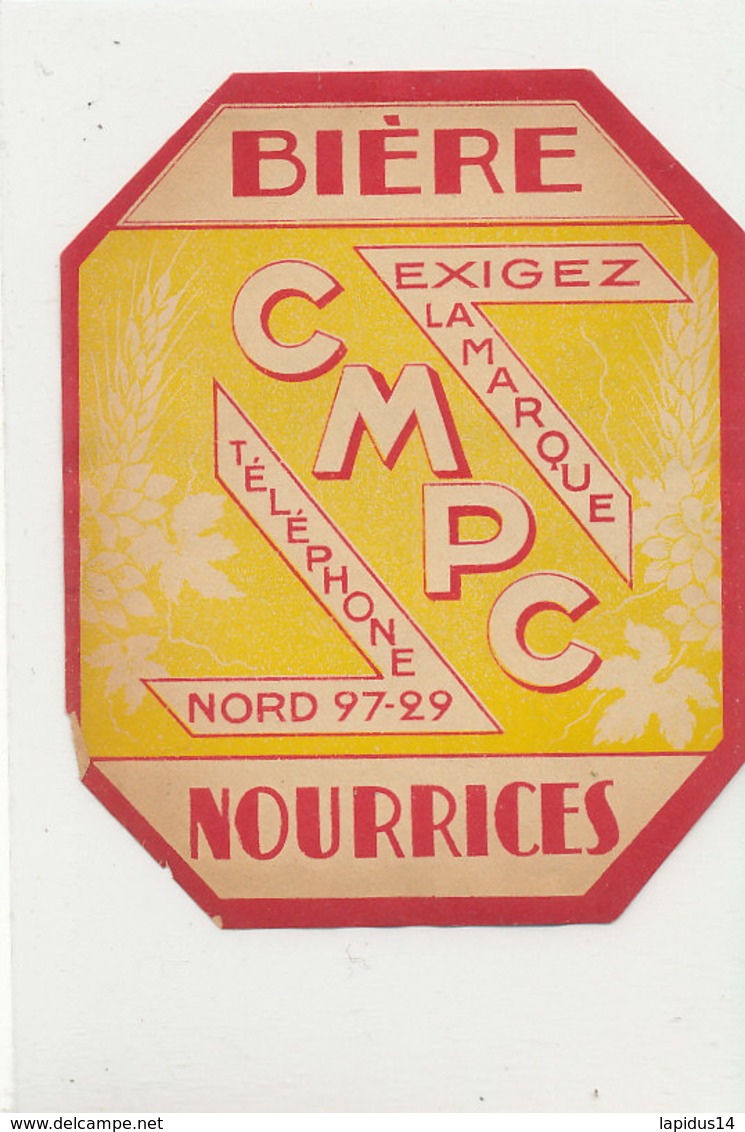 878 / ETIQUETTE DE BIERE     NOURRICES  C  M  P  C  NORD - Beer