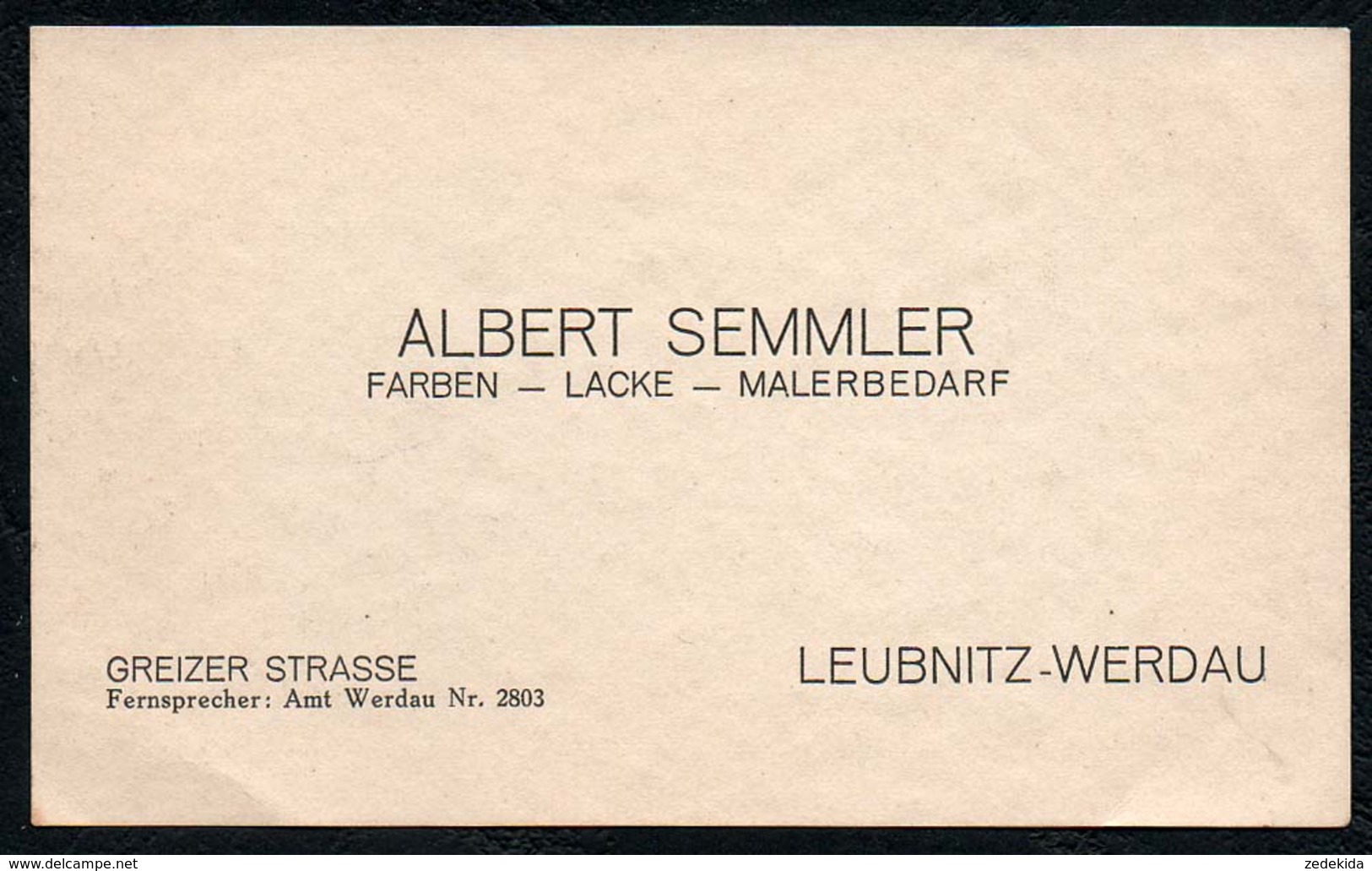 C6134 - TOP  Werdau Leubnitz - Albert Semmler - Visitenkarte - Visitenkarten