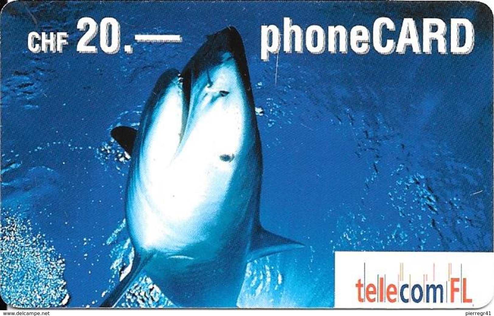 CARTE-PREPAYEE-SUISSE-CHF20-TELECOM/FL-REQUIN-07/2003-TBE- - Delfines