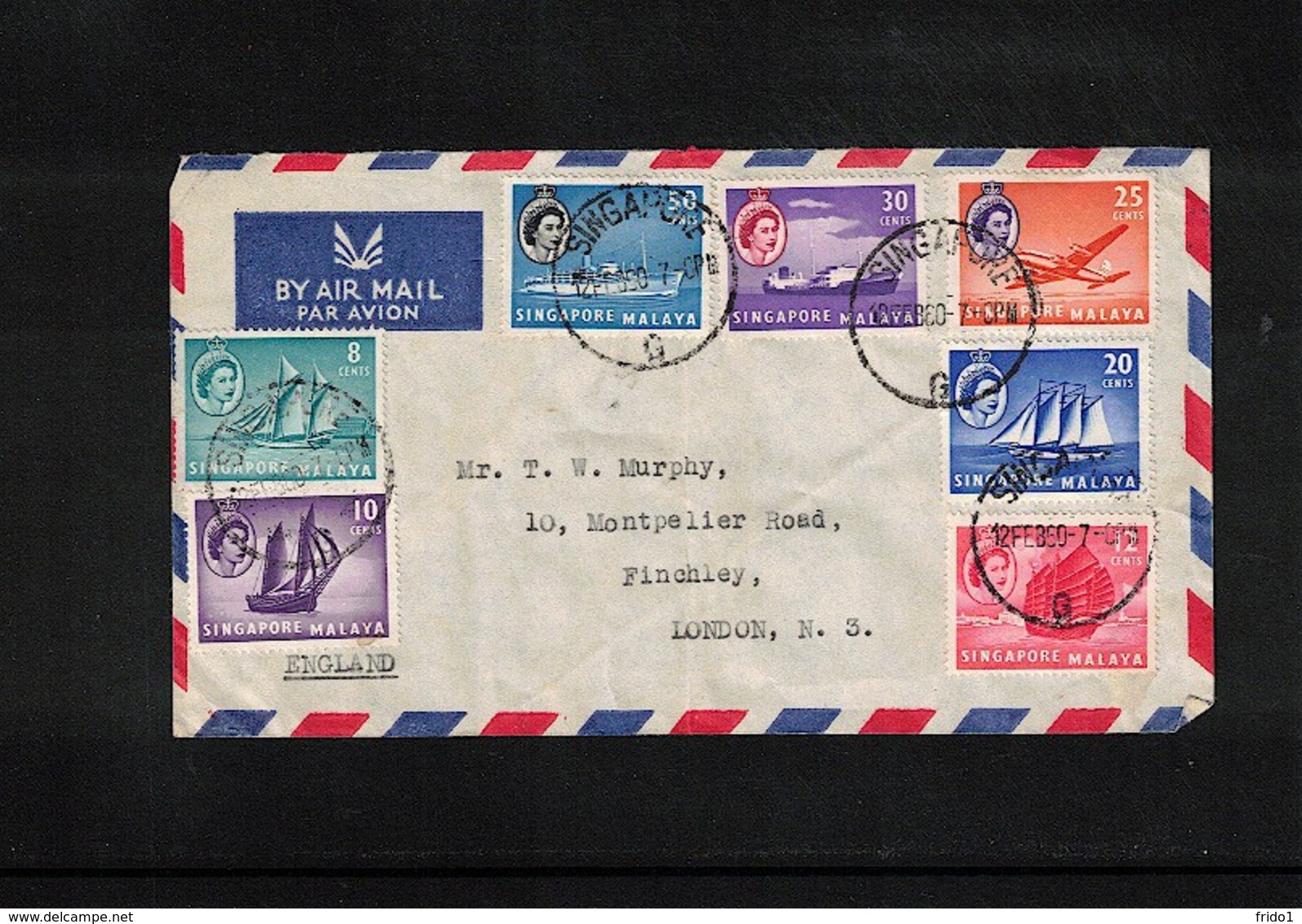 Singapore 1960 Interesting Airmail Letter - Singapur (1959-...)