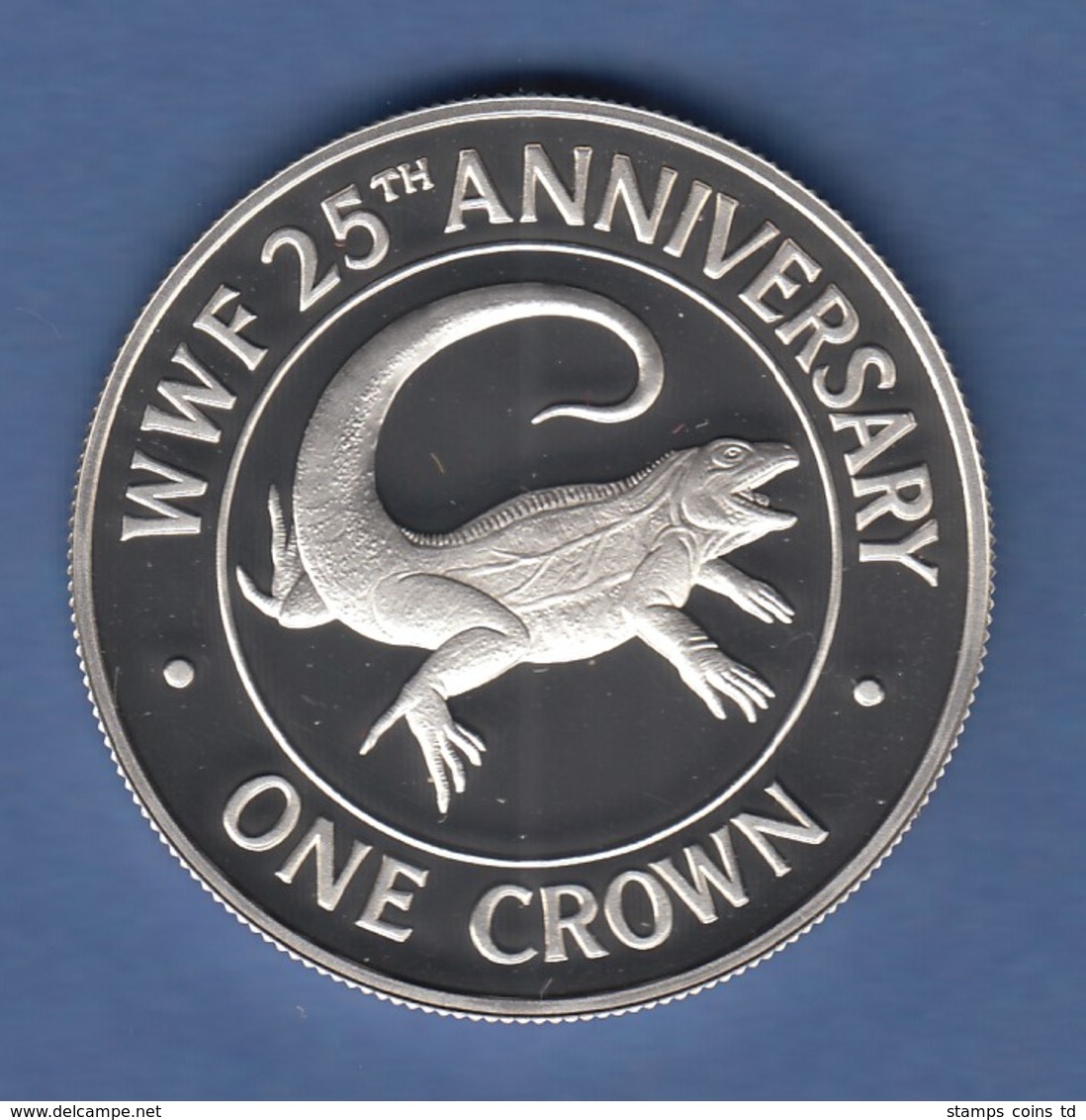 WWF Silber-Gedenkmünze Turks&Caicos Islands 1988 1 Crown, 28g Ag925, PP  - Ohne Zuordnung