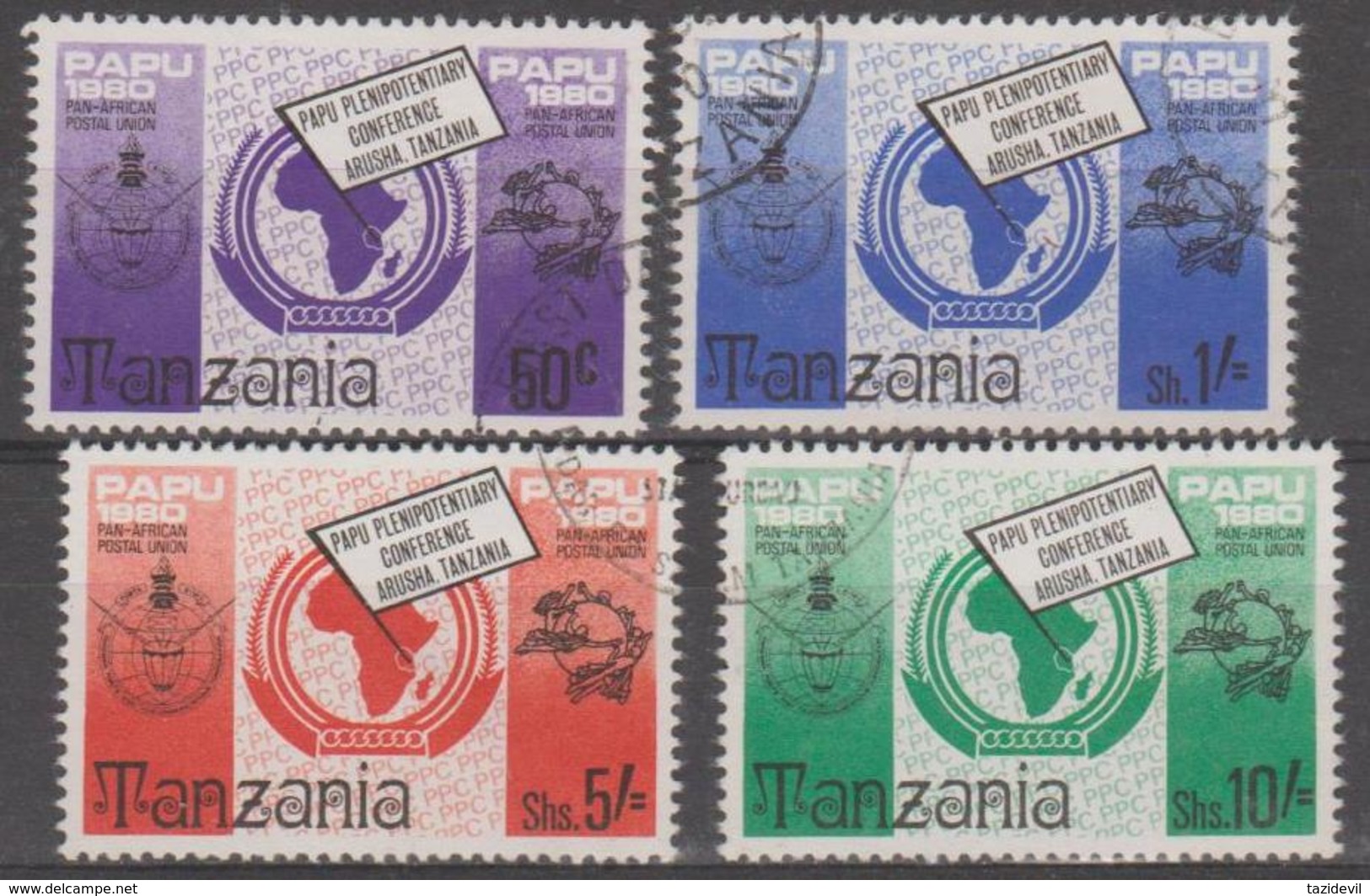 TANZANIA - 1980 UPU Postal Union. Scott 153-156. Used - Tanzania (1964-...)