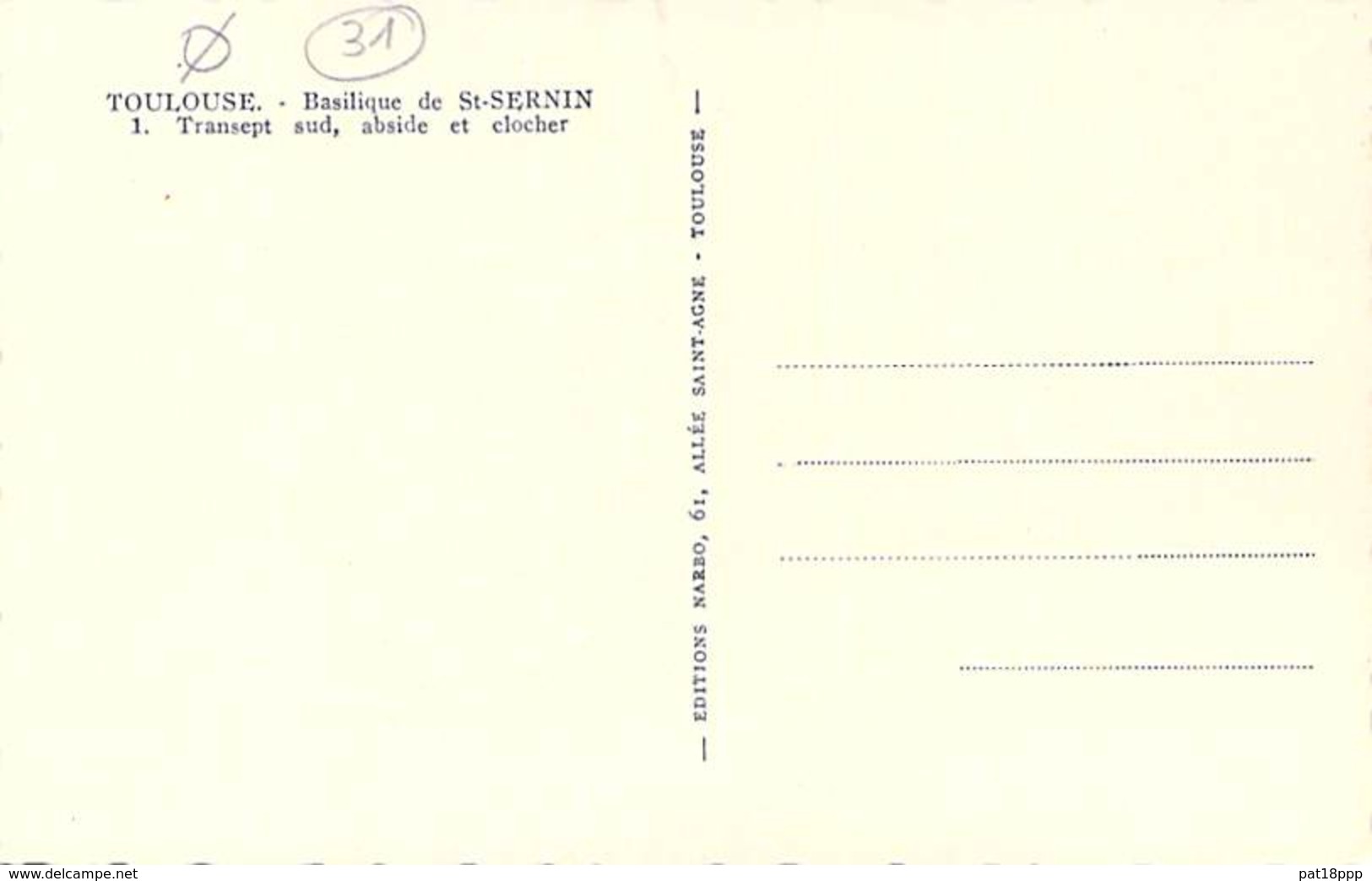 31 - TOULOUSE Basilique De ST SERNIN Transept Sud ( Automobile Cabriolet En 1er ) CPSM Dentelée N/B PF - Haute Garonne - Toulouse