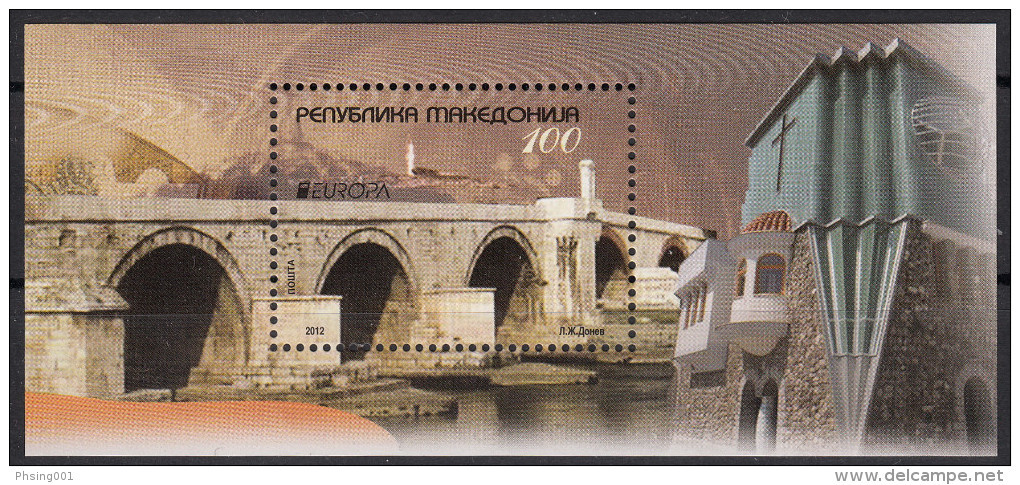 Macedonia 2012 Europa CEPT, Visit .... Architecture, Bridge, Block, Souvenir Sheet MNH - 2012