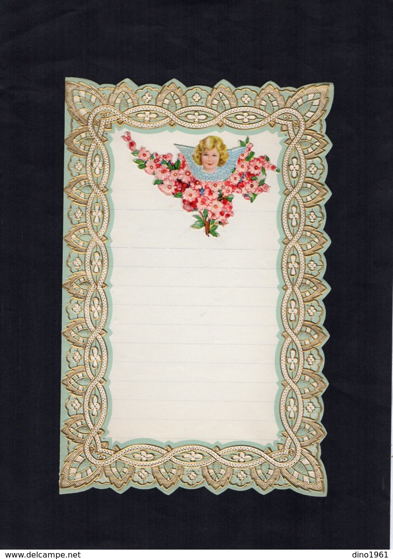 VP15.083 - Lettre Vierge Papier Gaufré Double Page Avec Découpi Fleur & Tête D'Enfant - Kinderen