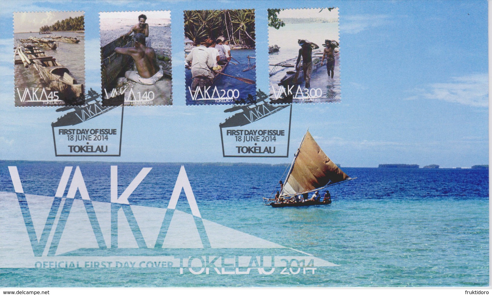 Tokelau FDC Mi 449-452 Catamarans - Rowing Boats - 2014 - Tokelau