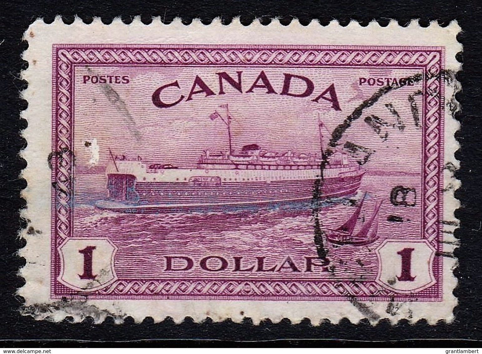 Canada 1946 Peace $1 Abegweit Train Ferry, Prince Edward Island Used  SG 406 - Used Stamps