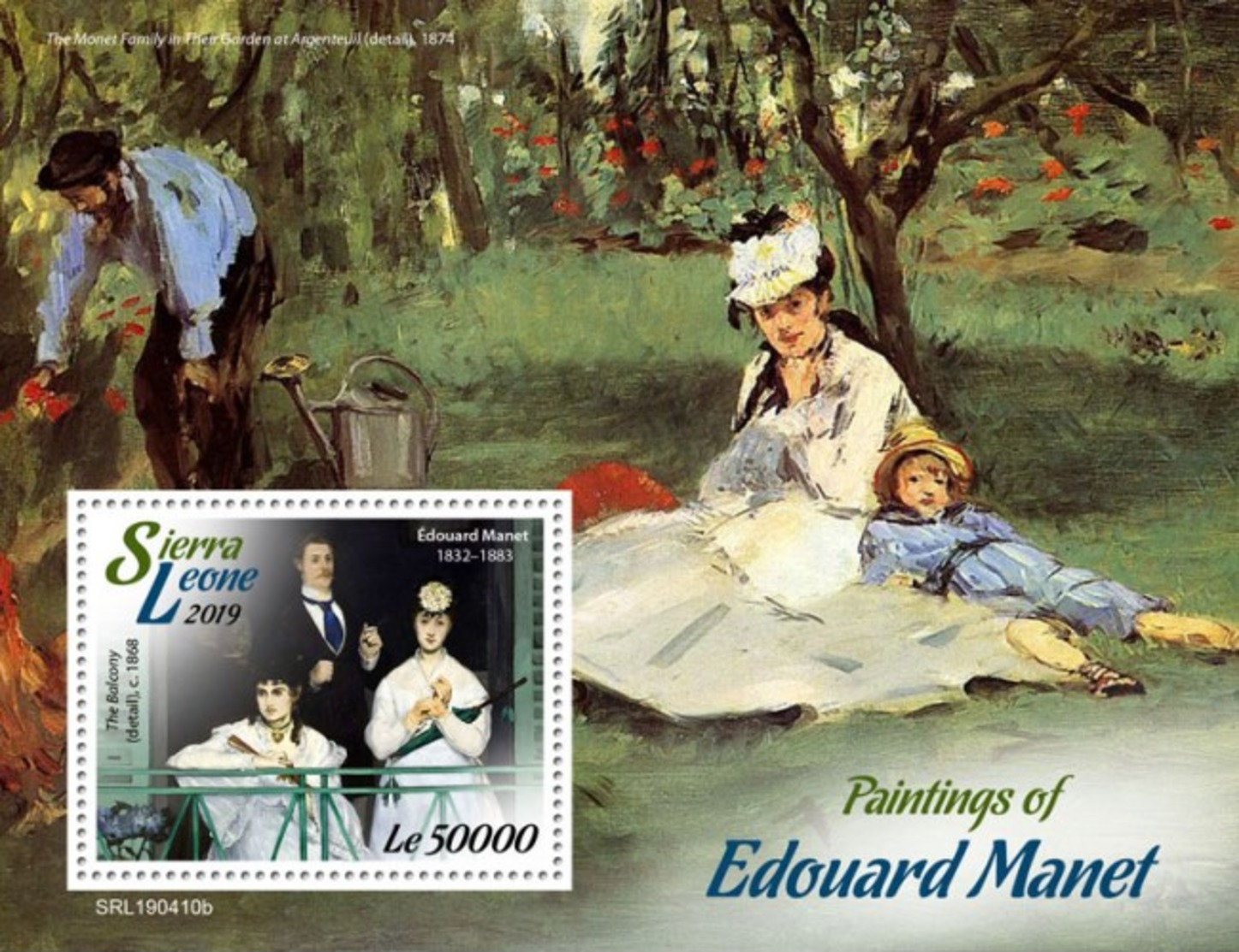 Z08 SRL190410b SIERRA LEONE 2019 Edouard Manet MNH ** Postfrisch - Sierra Leone (1961-...)