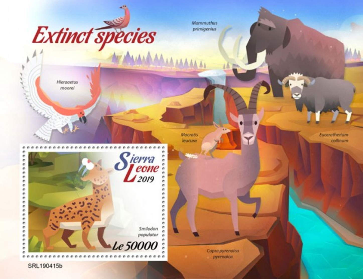 Z08 SRL190415b SIERRA LEONE 2019 Extinct Species MNH ** Postfrisch - Sierra Leone (1961-...)