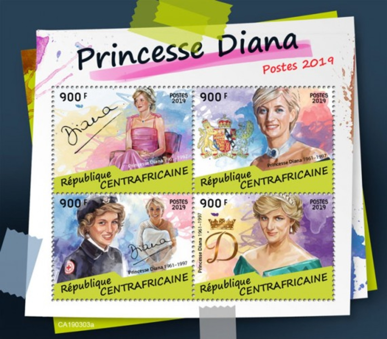 Z08 IMPERF CA190303a CENTRAL AFRICA 2019 Princess Diana MNH ** Postfrisch - Zentralafrik. Republik