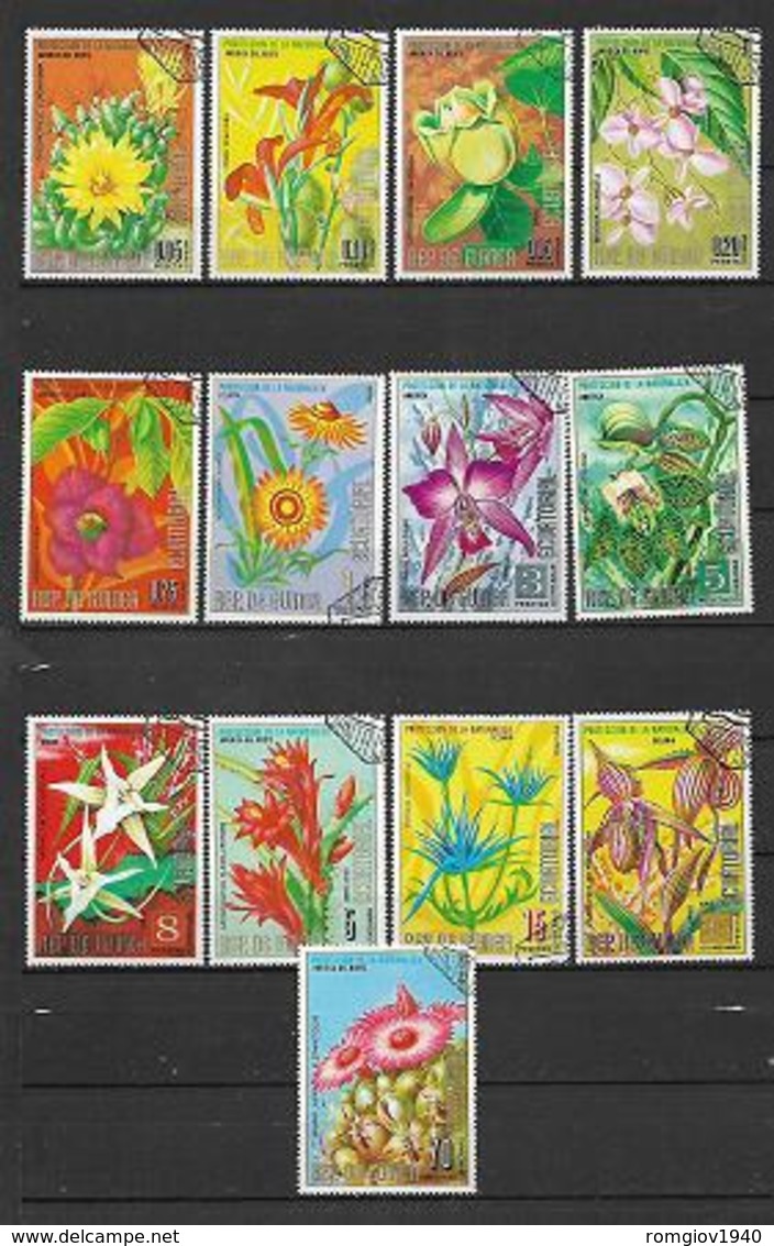 GUINEA EQUATORIALE 1974 PROTEZIONE DELLA NATURA FIORI YVERT- 49+POSTA AEREA 34 USATA VF - Guinea Equatoriale