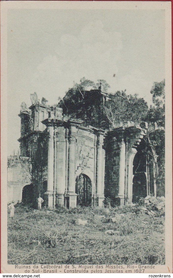 Bresil Brazil Brasil Ruinas Da Cathedral De S. Miguel Das Missoes Rio Grande Do Sul Jesuits Jesuitas Rare Old Postcard - Autres