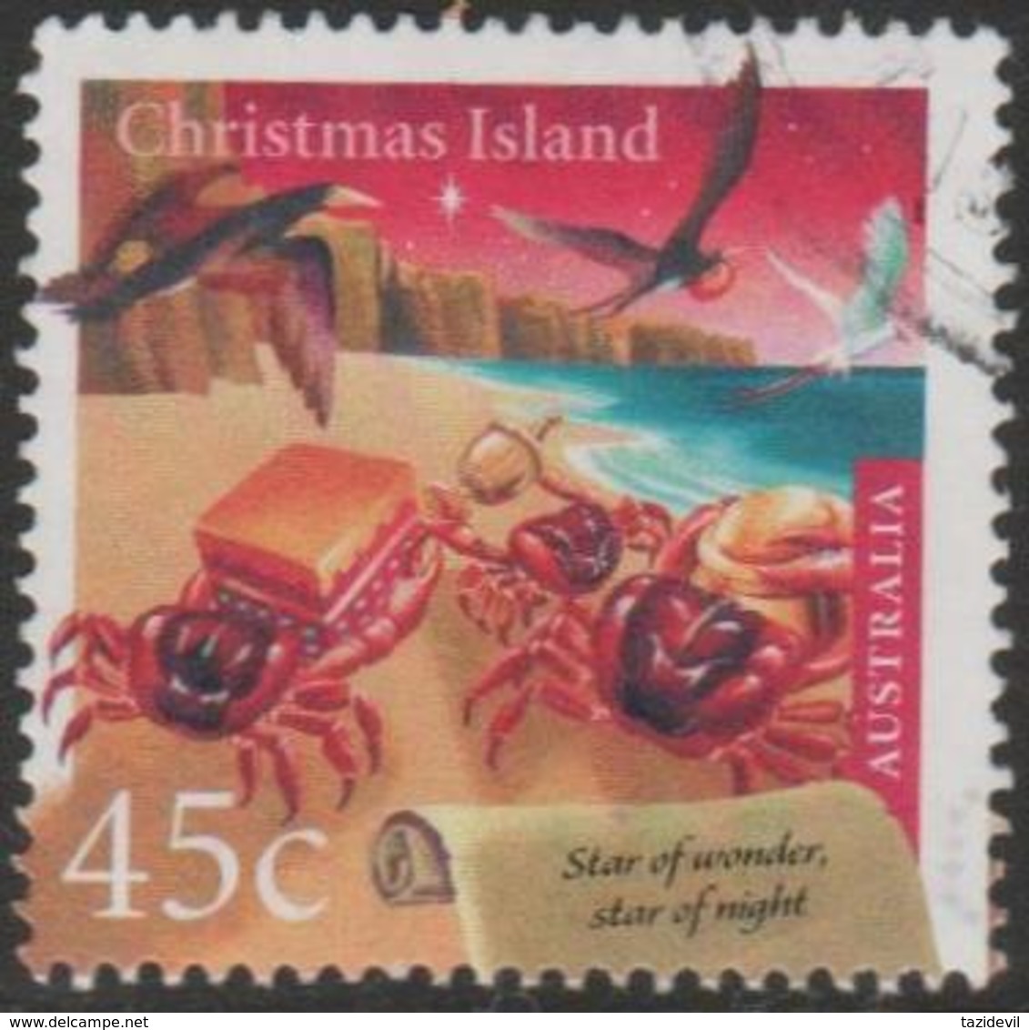 CHRISTMAS ISLAND-USED 2000 45c Christmas - Crabs - Christmas Island