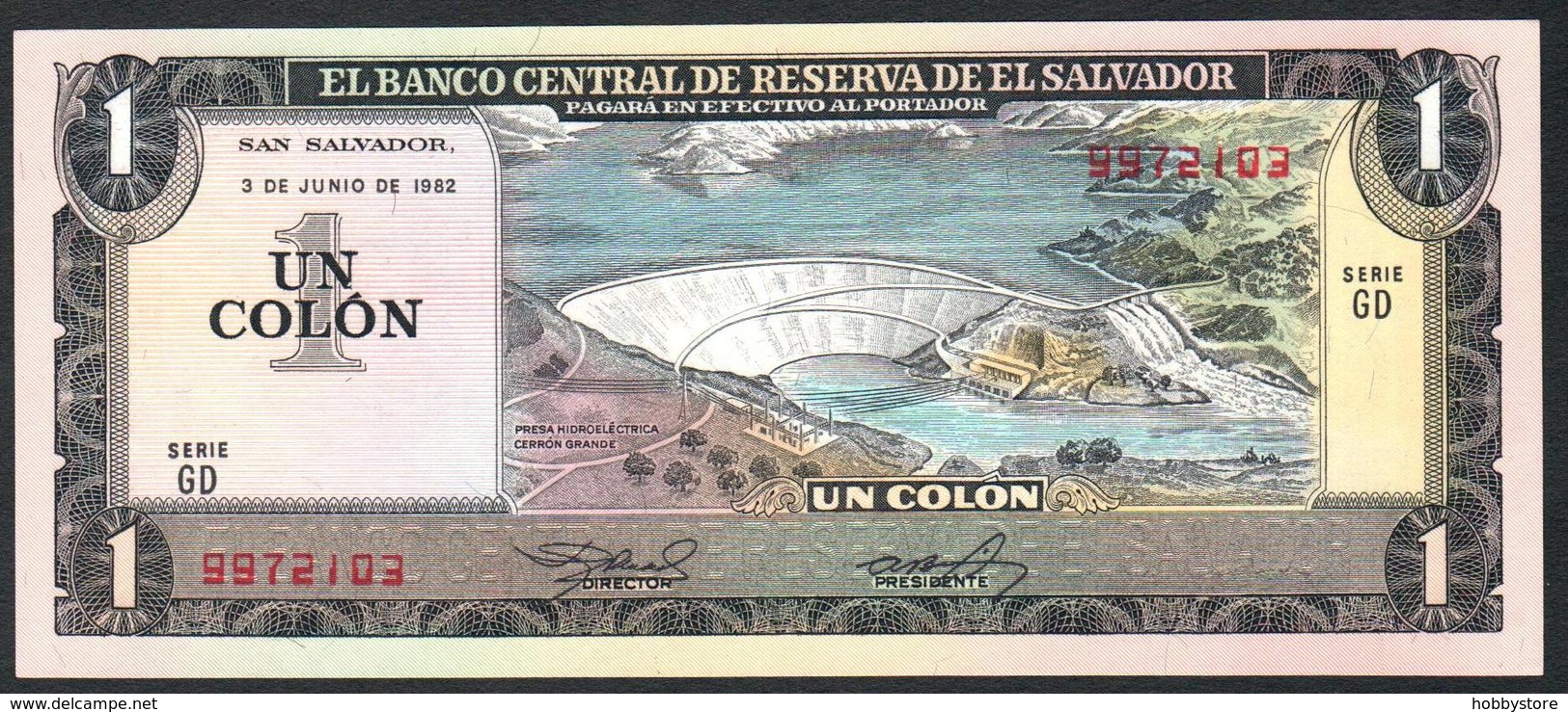 El Salvador 1 Colon 1982 XF+ - El Salvador