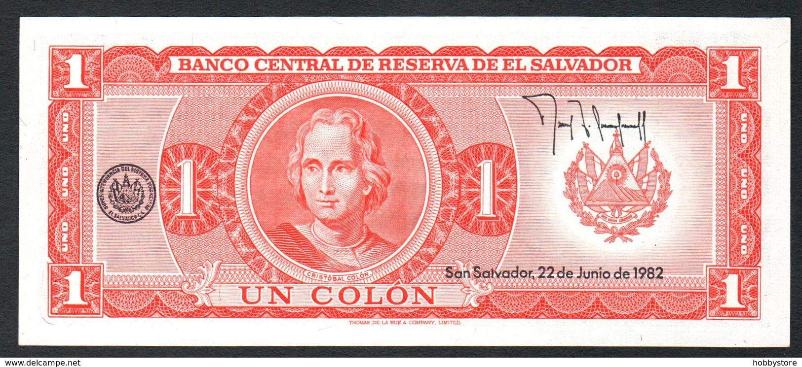 El Salvador 1 Colon 1982 XF+ - El Salvador