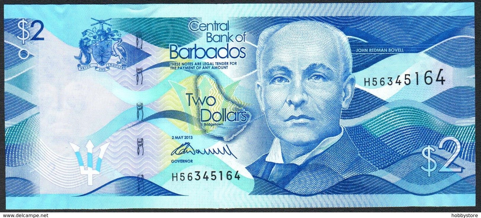 Barbados 2 Dollars 2013 UNC-aUNC - Barbados