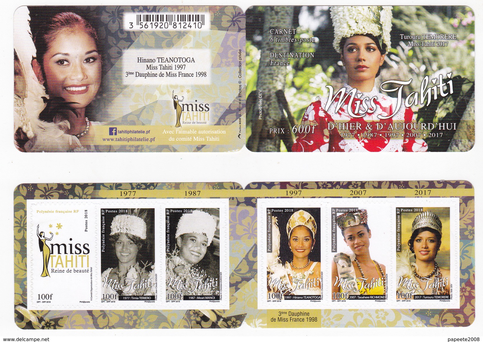 Polynésie Française / Tahiti - Miss D'hier Et D'aujourd'hui - Carnet De 6 Timbres - Neufs / 2018 - Otros & Sin Clasificación