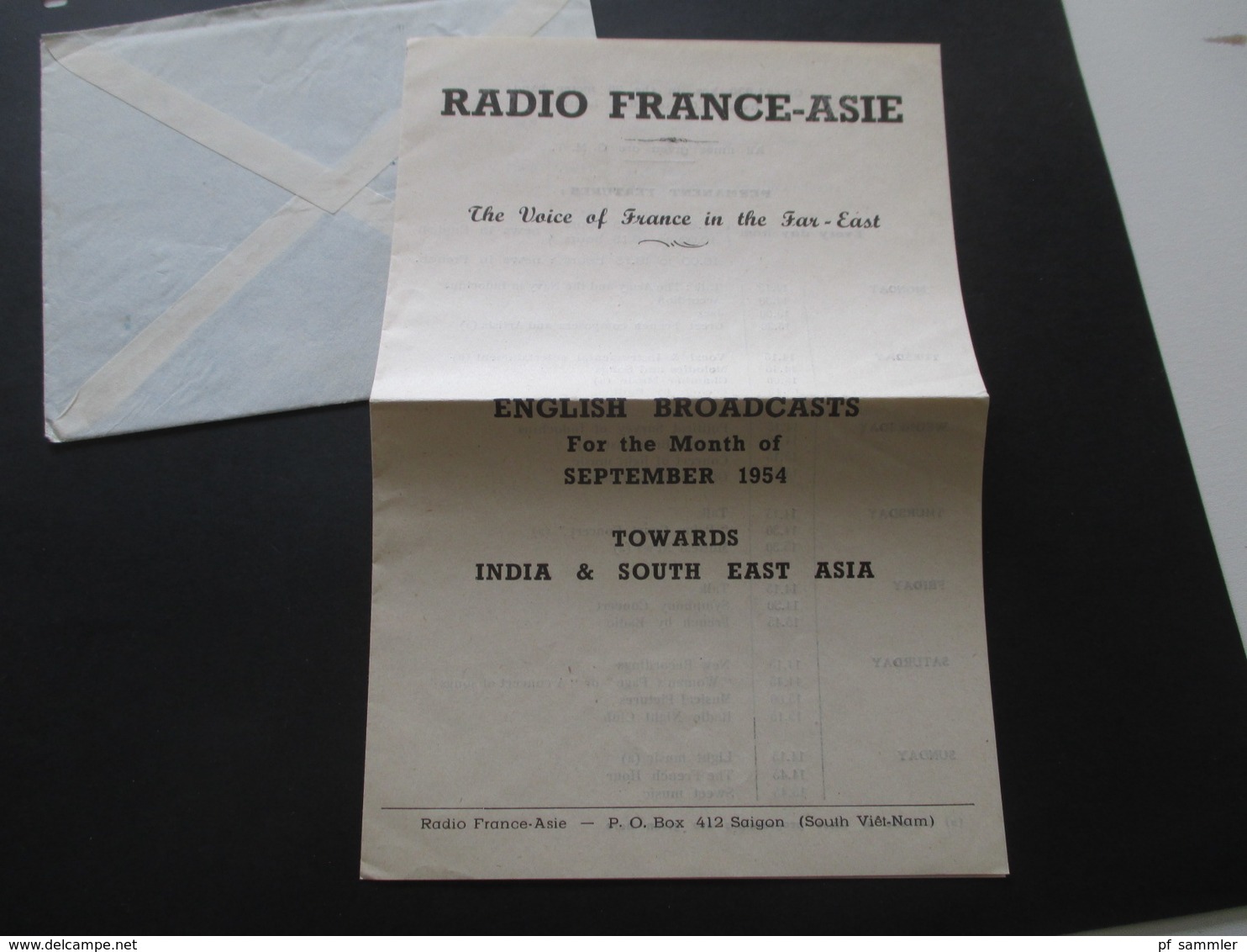 Vietnam 1950-56 Radio France Asie Radiosender 11 Auslandsbriefe nach Schweden! 6x Radioprogramm + 1x Christmas Greetings