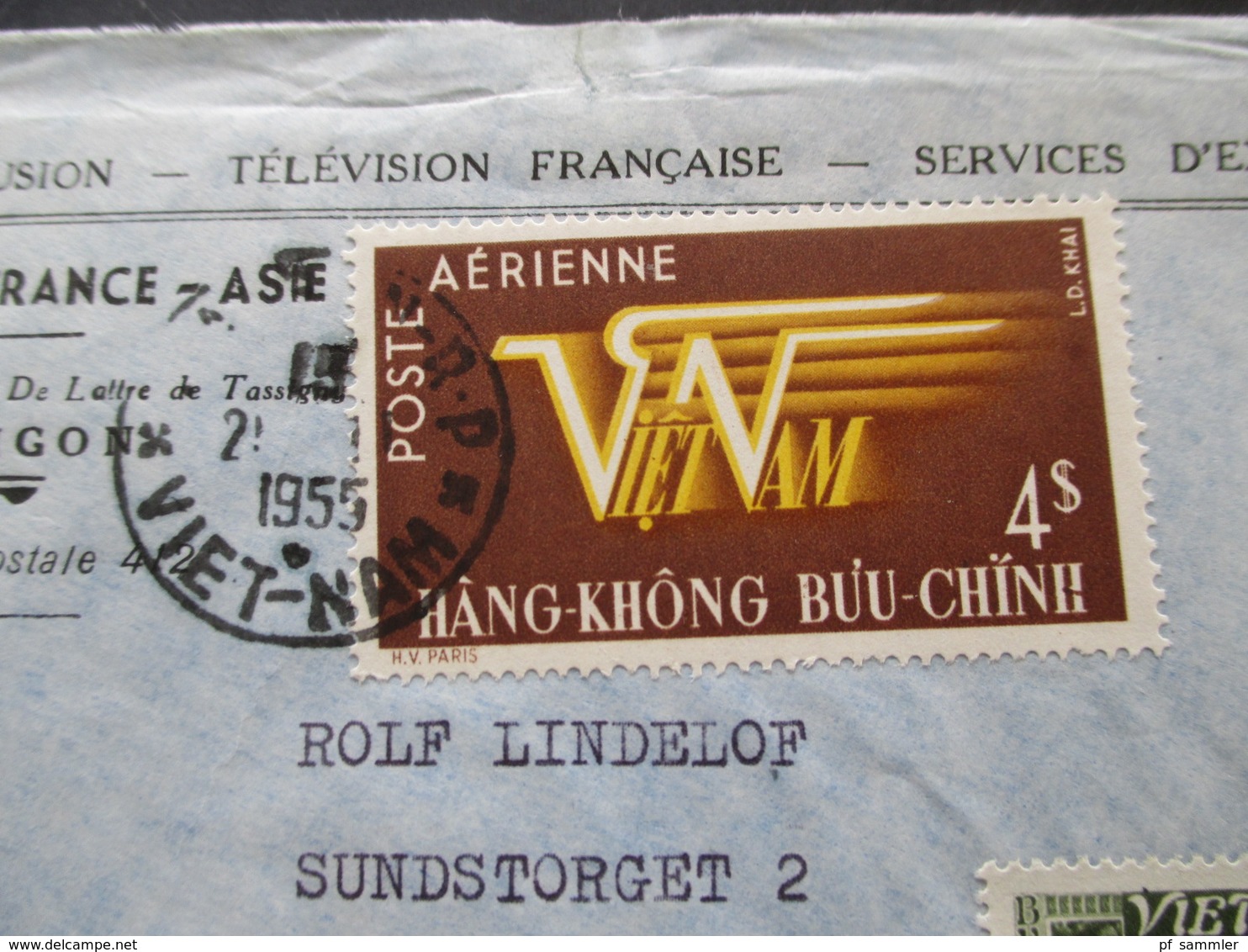 Vietnam 1950-56 Radio France Asie Radiosender 11 Auslandsbriefe nach Schweden! 6x Radioprogramm + 1x Christmas Greetings