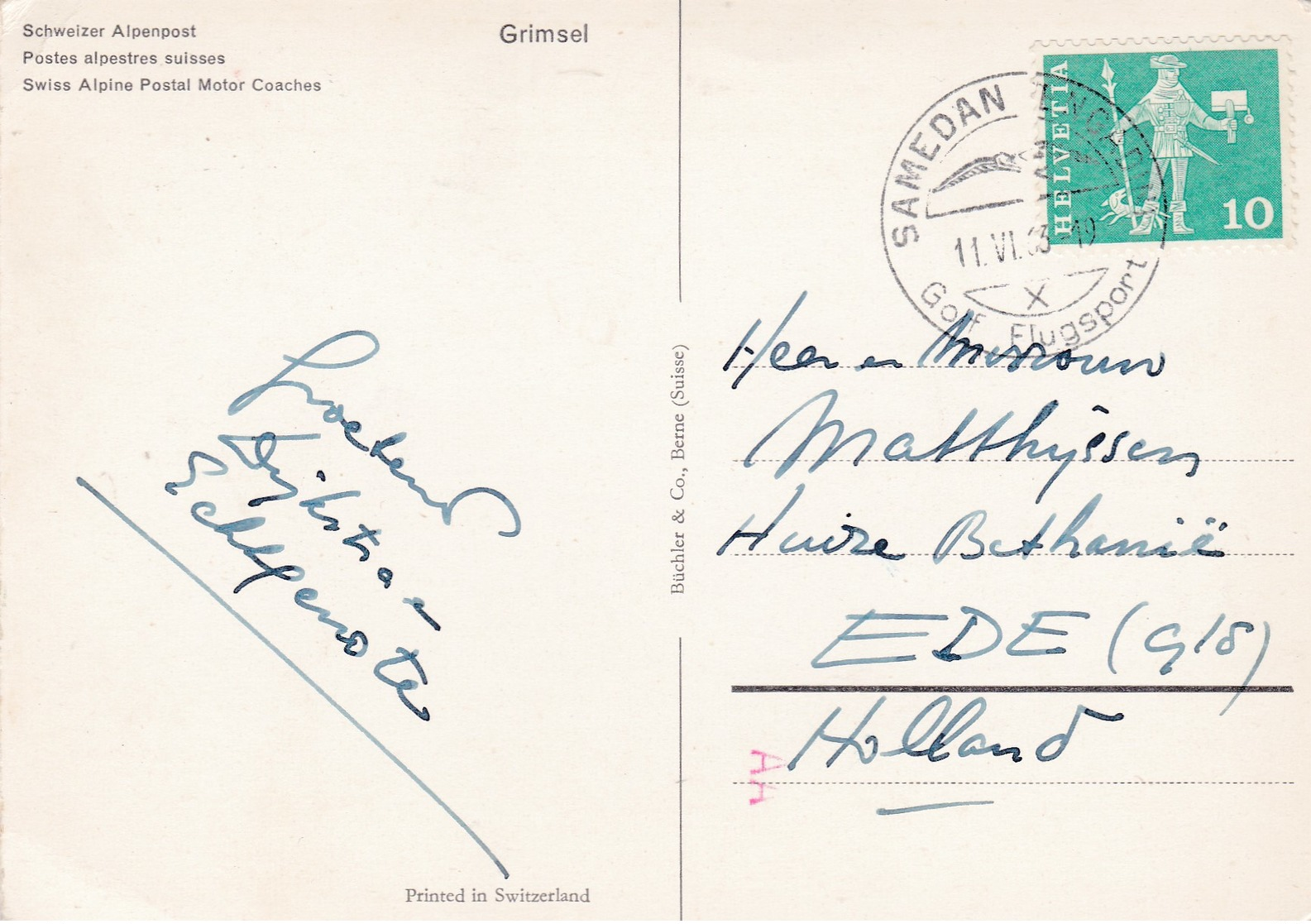 Modern Post Card Of Grimsel,Bernese Alps, Bern/Valais, Switzerland ,L58. - Bern