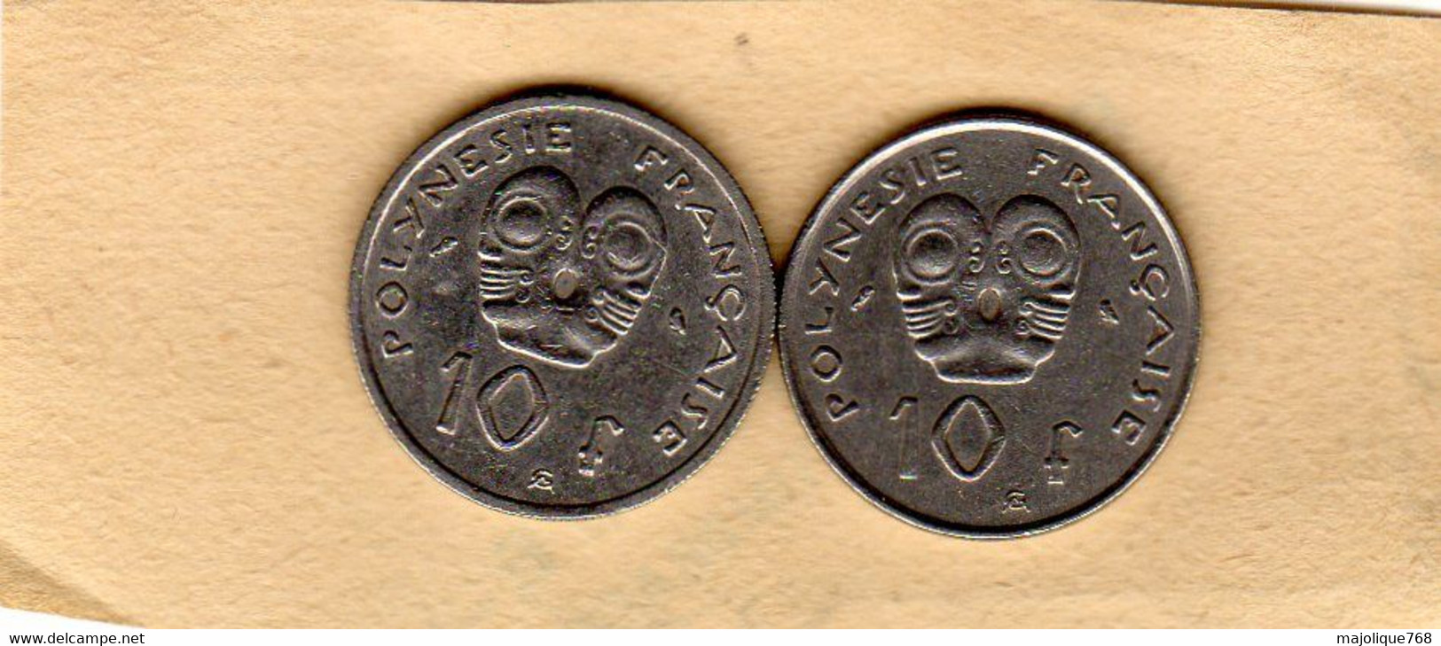Lot De 2 Monnaies De La Polynésie Française-10 Francs 1967&1973 En T T B-nickel- - Other & Unclassified