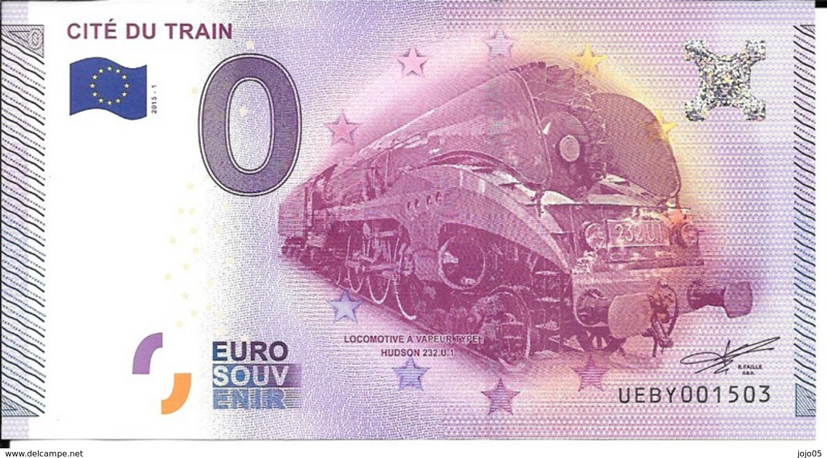 Billets Touristique 0 Euro 2015 Cité Du Train Nr 1503 Neuf - Fictifs & Spécimens