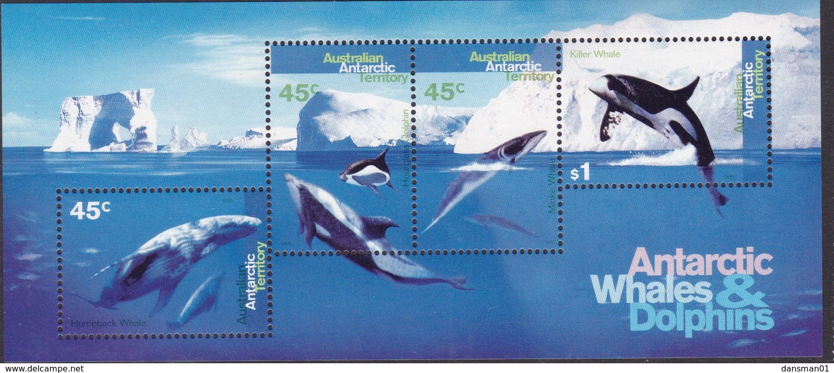 Australian Antarctic Territory 1995 Whales SC L97a  Mint Never Hinged - Unused Stamps