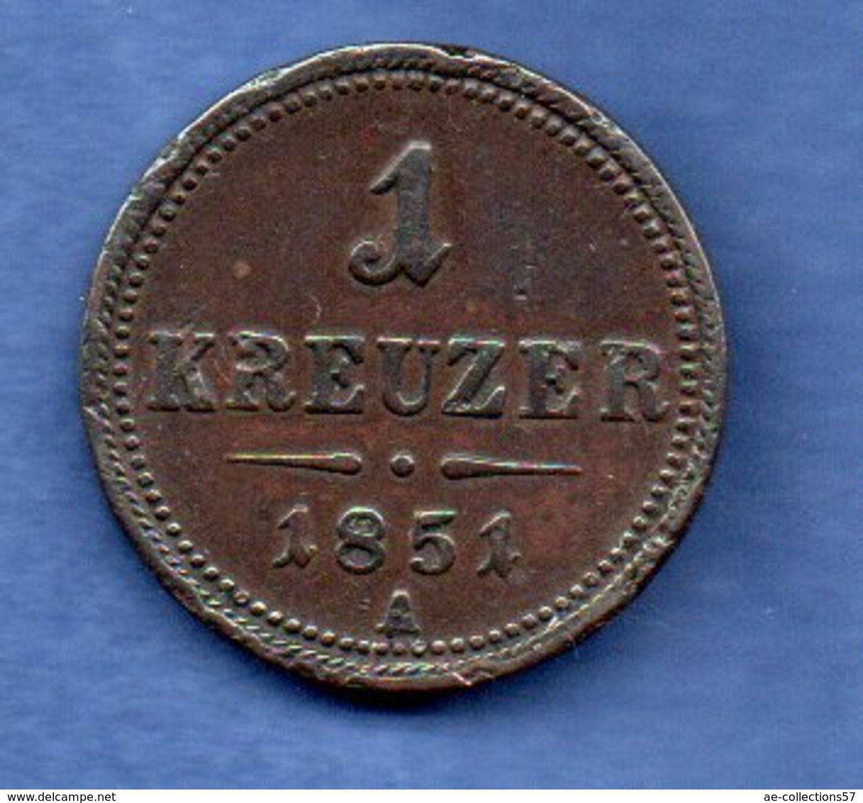 Autriche  - 1 Kreuzer 1851 A   -  Km # 2185  -  état  TB - Austria