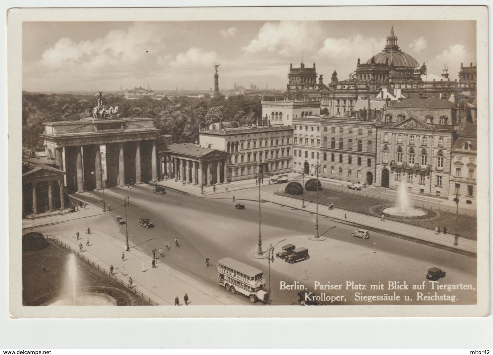 105-Berlino-Germania Reich-Porta Brandeburgo Animata Auto-v.1933 X Roma-Bollo A Targhetta - Porta Di Brandeburgo