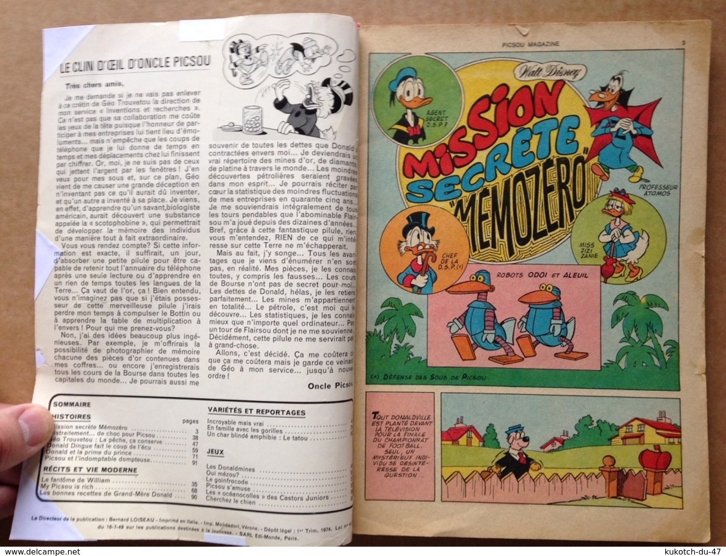 Disney - Picsou Magazine - Année 1974 - N°25 - Picsou Magazine