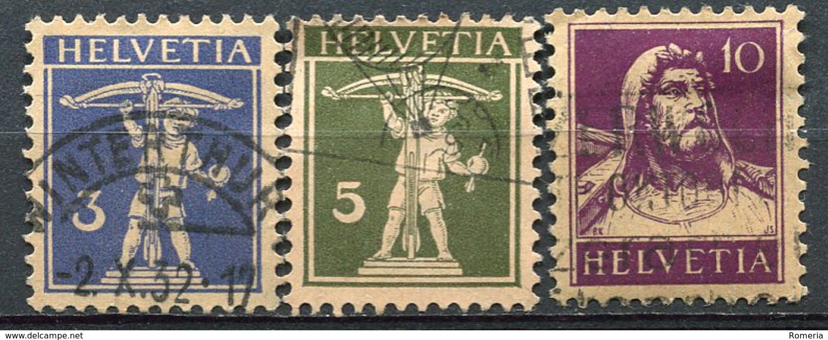 Suisse - 1930/1931 - Série Yt 241/243 - Oblitérée - Usados