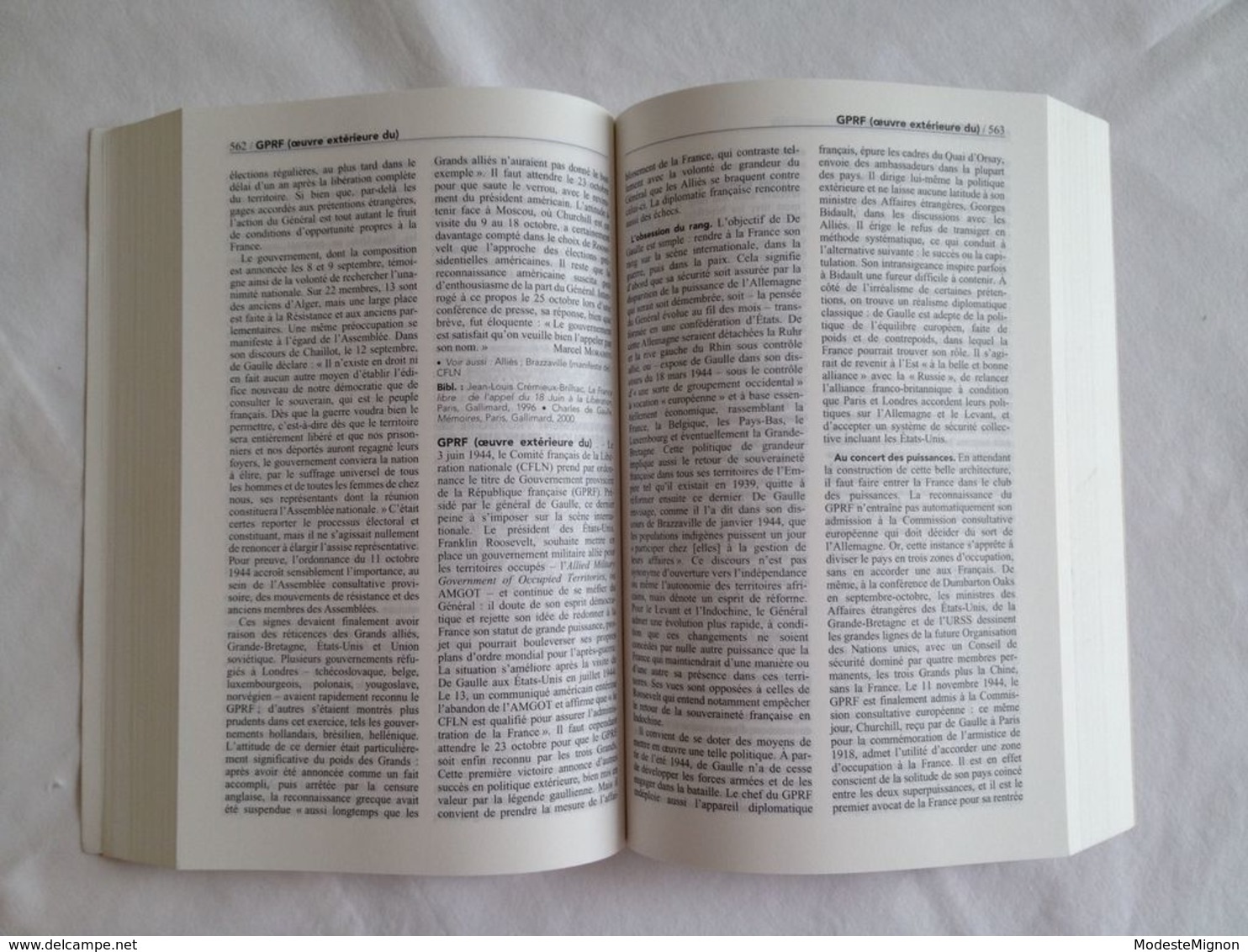 Dictionnaire de Gaulle. Editions Robert Laffont / Collection Bouquins. 2006