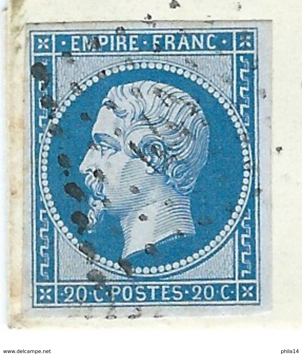 N° 14 BLEU NAPOLEON SUR LETTRE / BORDEAUX POUR RIVES / 19 JUIN 1861 - 1849-1876: Classic Period