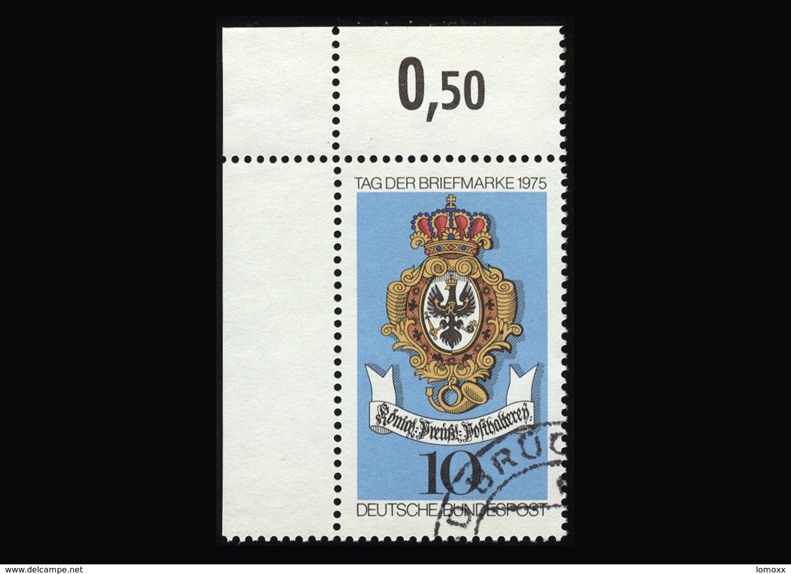 BRD 1975, Michel-Nr. 866, Tag Der Briefmarke, 10 Pf., Eckrand Oben Links, Gestempelt, - Gebraucht