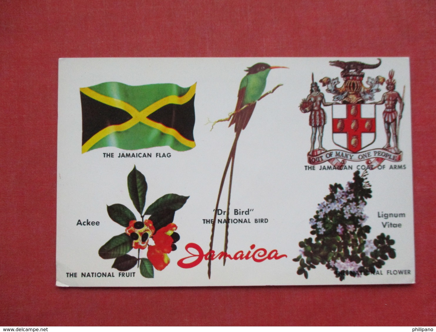 Flag Coat Of Arms Jamaica   Stamp  & Cancel   -ref 3411 - Jamaica