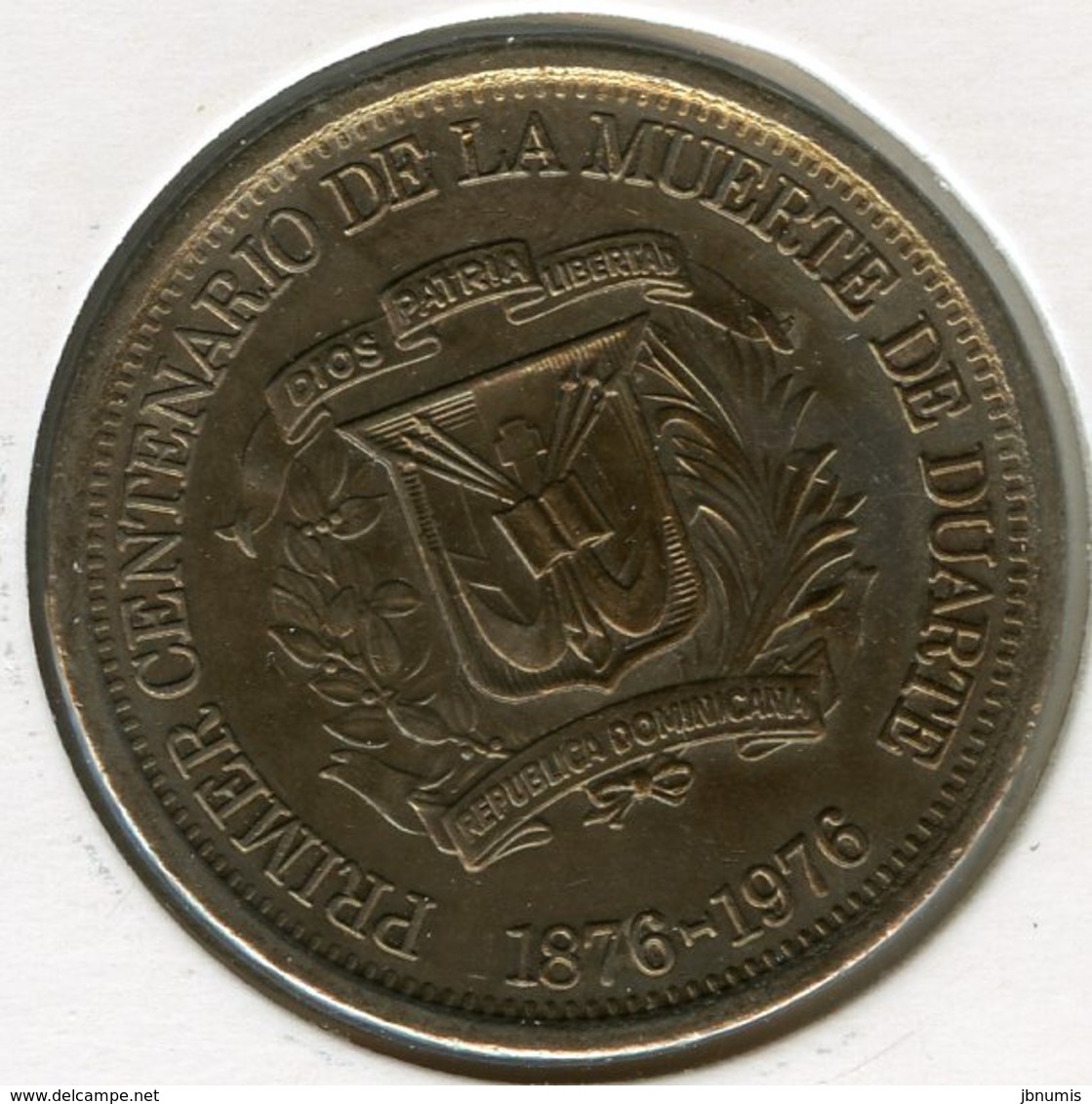 République Dominicaine Dominican Republic 25 Centavos 1976 Centenaire De La Mort De Duarte KM 43 - Dominicaine