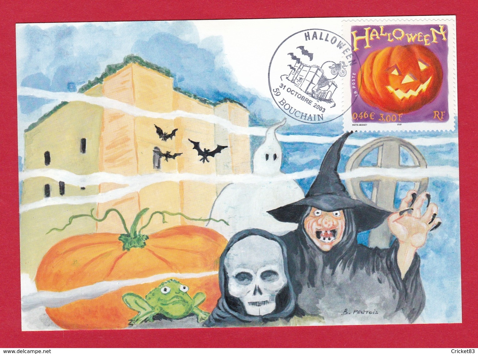 59 – BOUCHAIN – Halloween La Citrouille – Oblitération Temporaire Du 31 Octobre 2003 - Bouchain