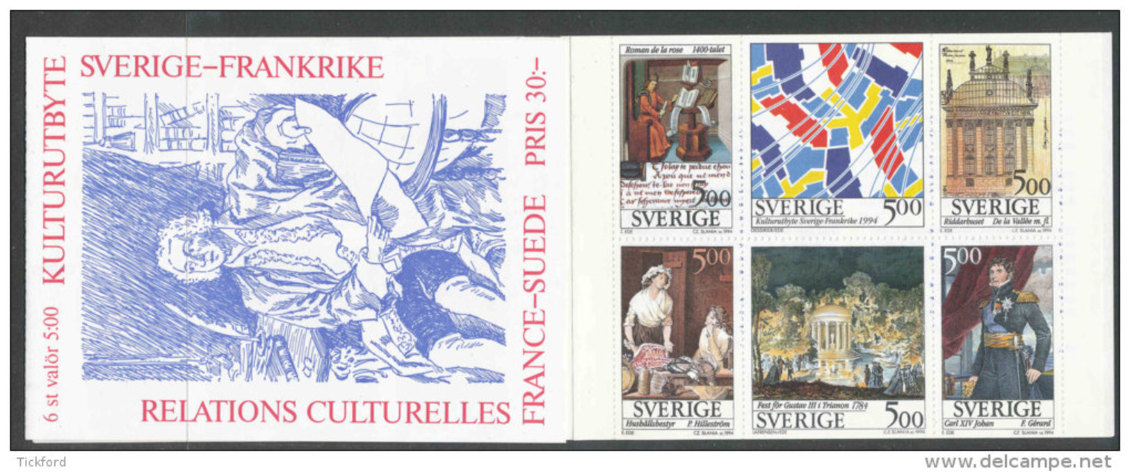 SUEDE 1994 - CARNET  YT C1794 - Facit H446 - Neuf ** MNH - Relations Culturelles France-Suède - 1981-..