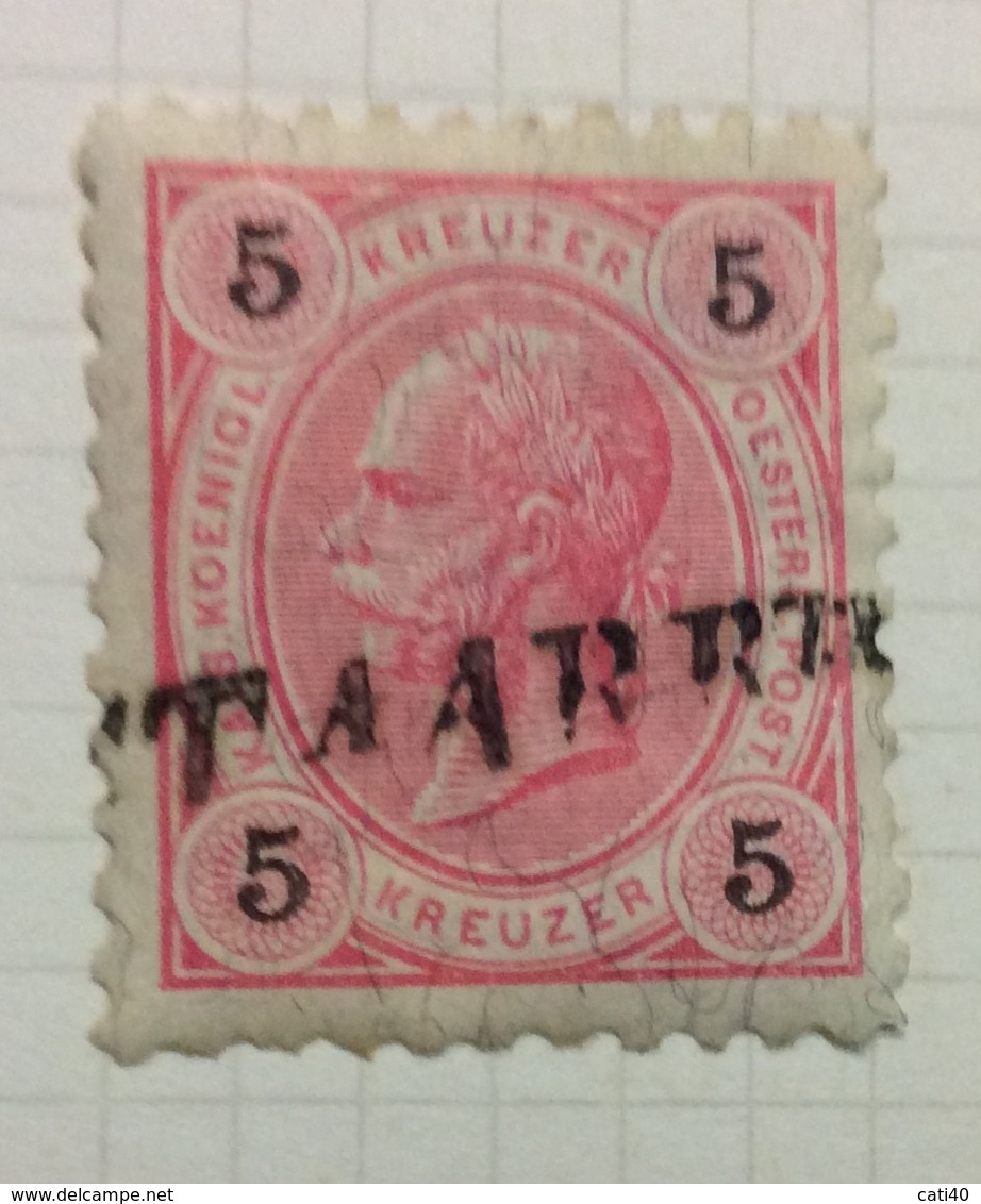 NAVIGAZIONE   AUSTRIA 5 Kr.  Annullo  "LET.ARR.ta PER MARE ." - Marittimi