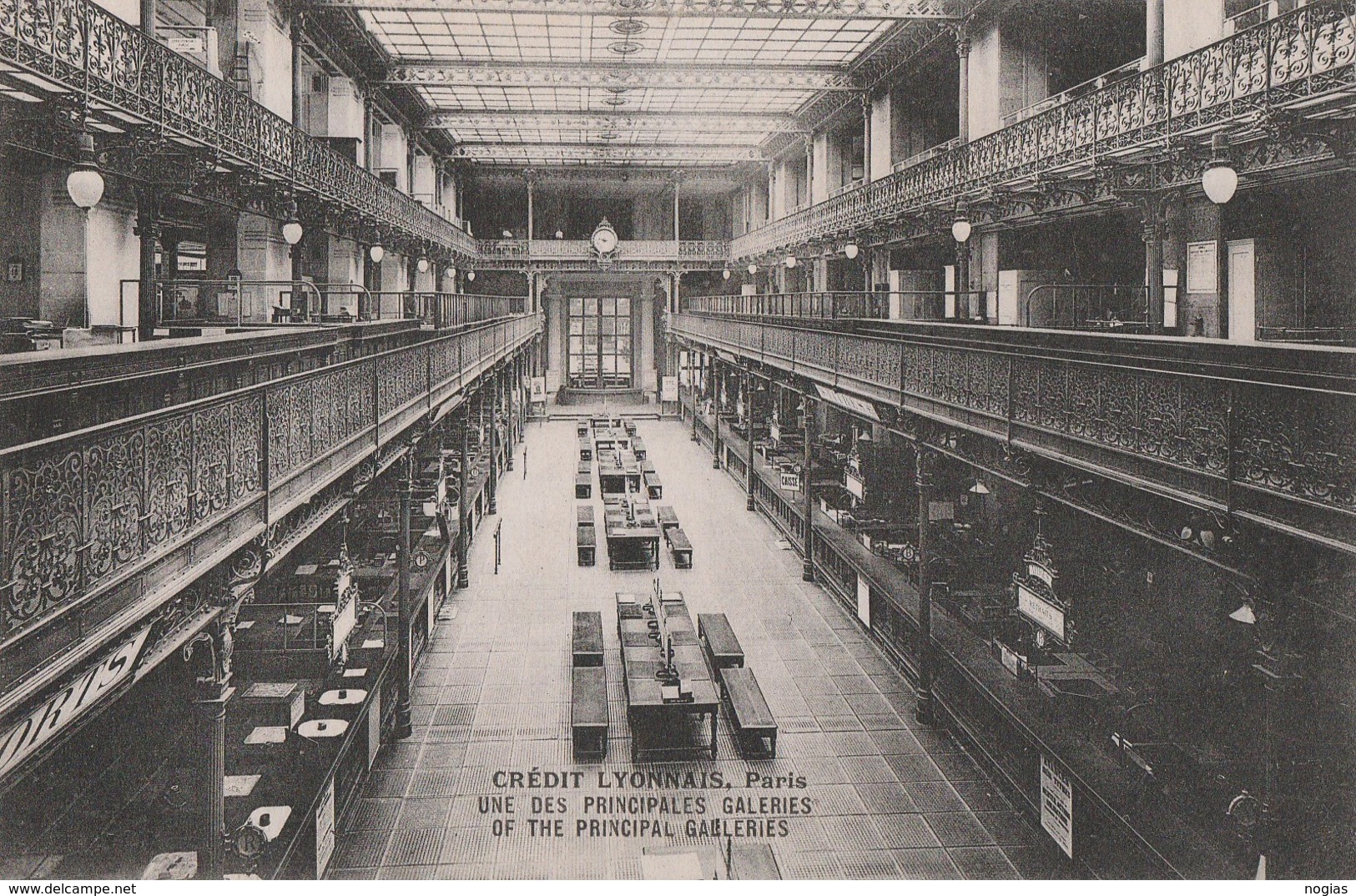 TRES BEAU PLAN D'UNE VUE DES PRINCIPALES GALERIES DU CREDIT LYONNAIS A PARIS - TOP !!! - Banques