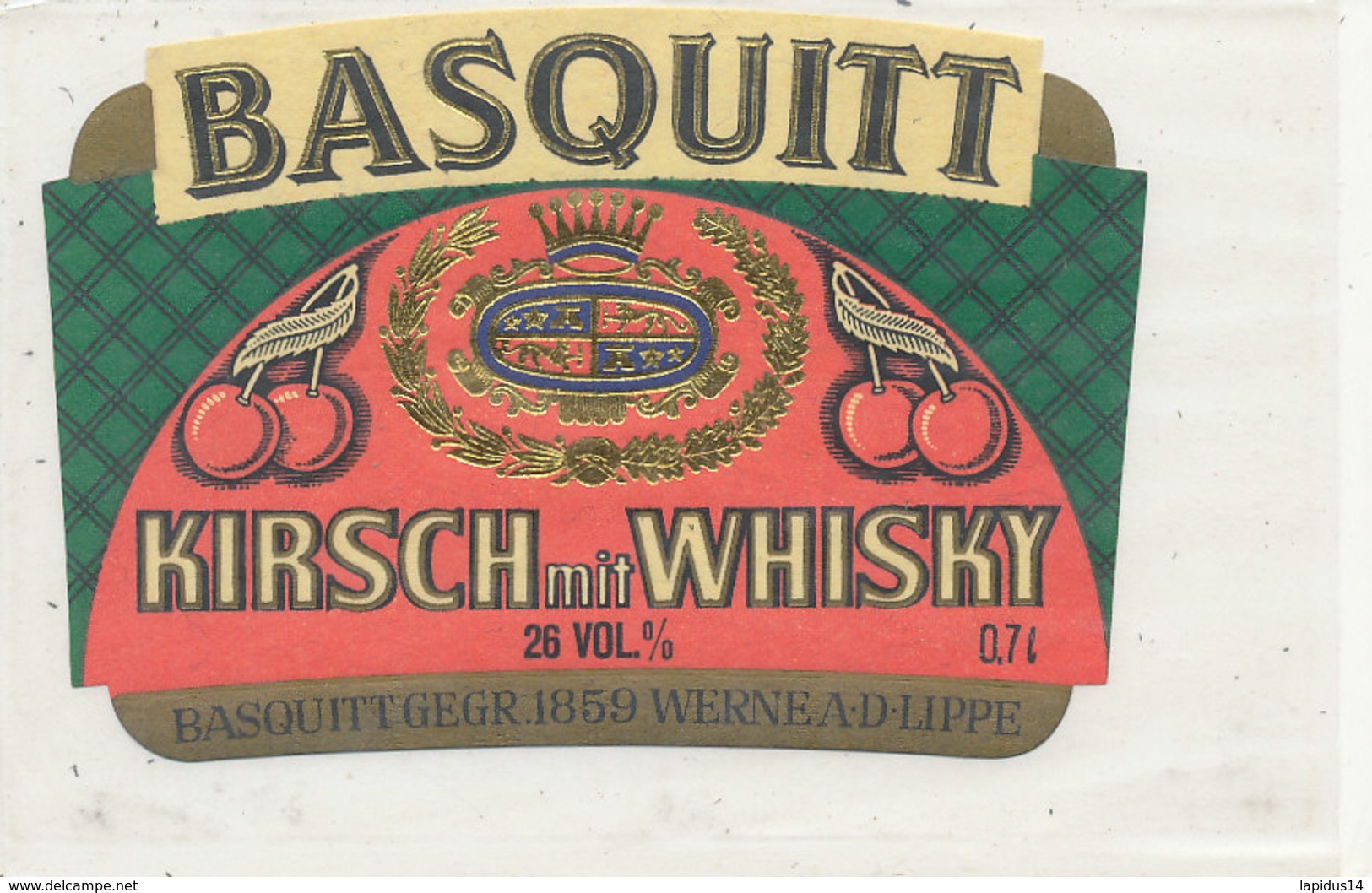 AN 435 / ETIQUETTE   KIRSCH  MIT WHISKY  BASQUITT - Whisky