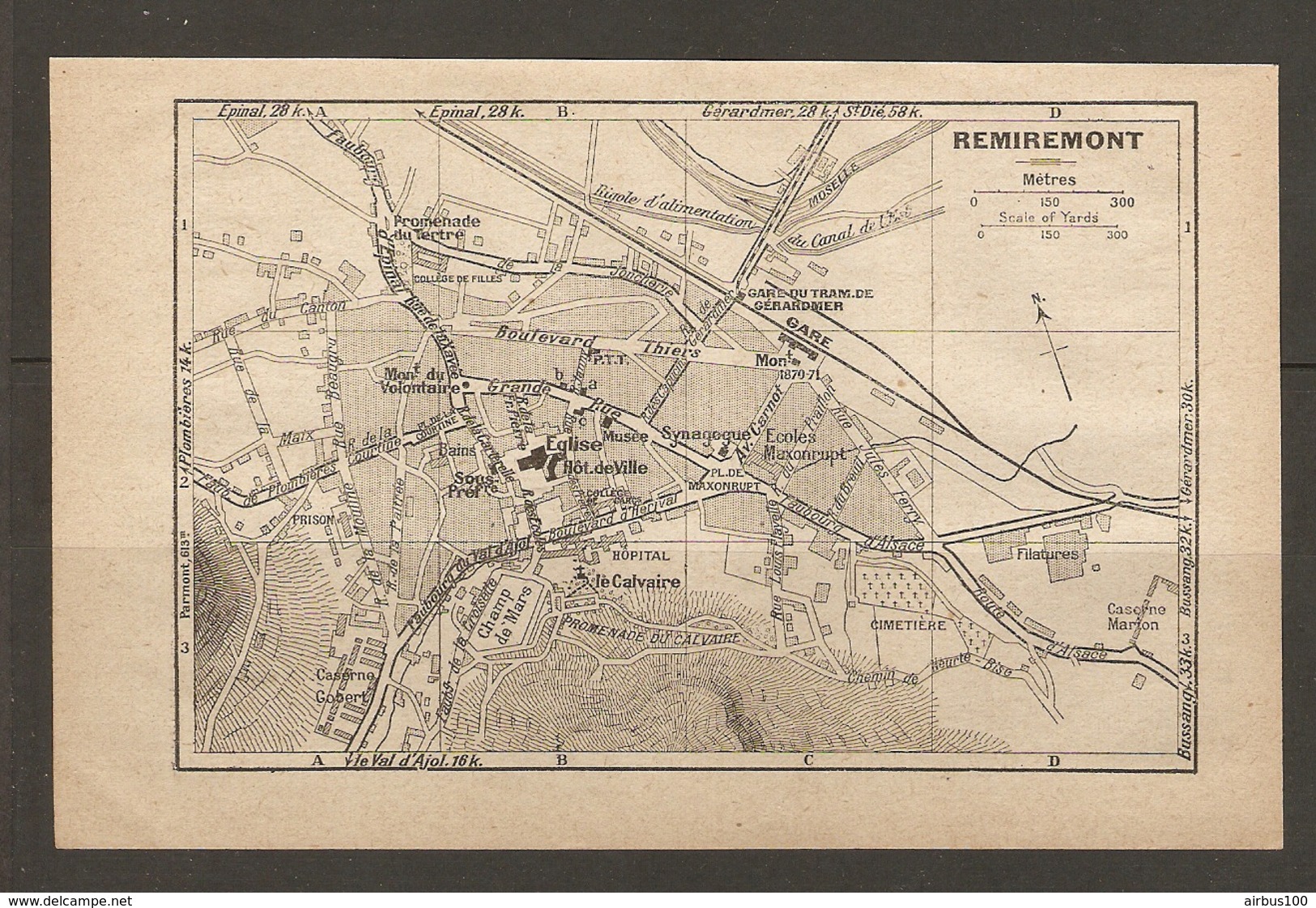 CARTE PLAN 1928 - REMIREMONT GARE TRAMWAYS DE GERARDMER LE CALVAIRE FILATURE - Topographical Maps