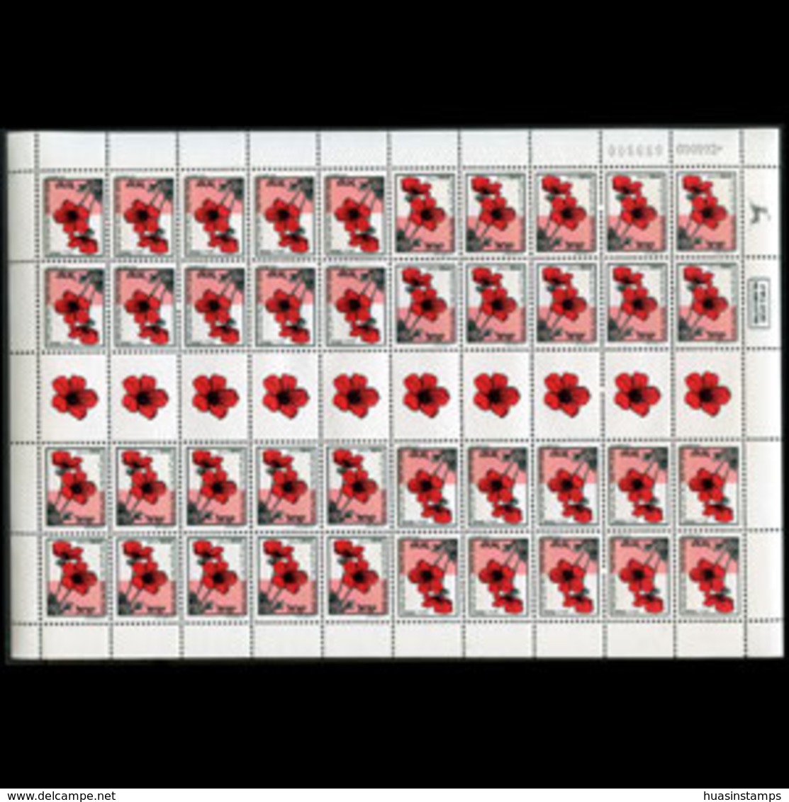 ISRAEL 1992 - Scott# 1107 Sheet-Anemone MNH - Unused Stamps (without Tabs)