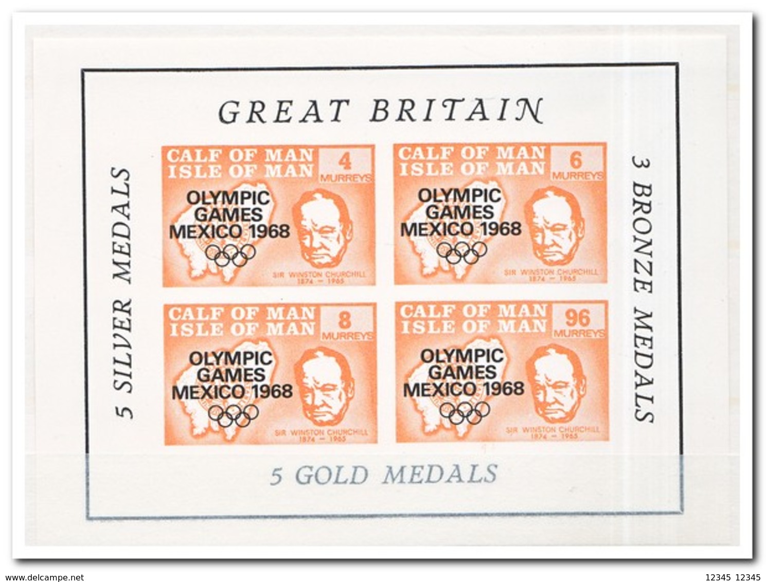 Calf Of Man 1968, Postfris MNH, Churchill, Olympic Games Mexico 1968 - Man (Eiland)