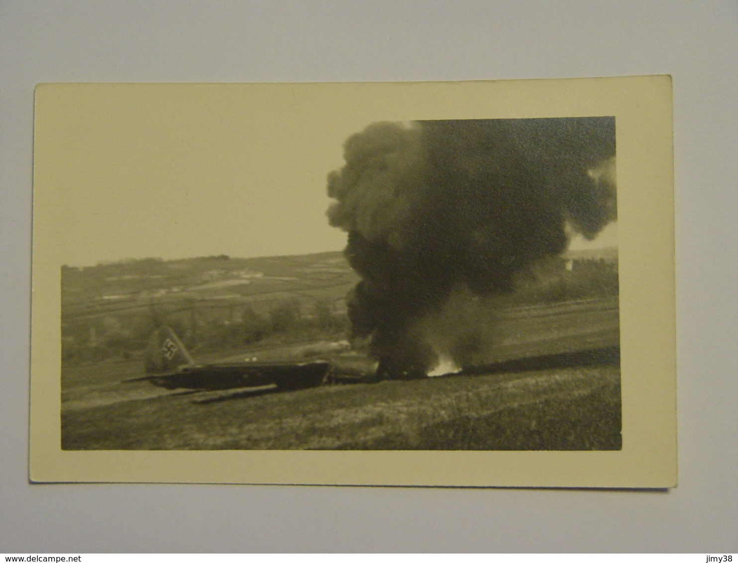CARTE PHOTO AVION NAZI EN FEU 20/04/1940 - Accidents