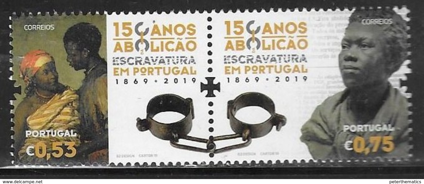 PORTUGAL, 2019, MNH,SLAVERY, ABOLITION OF SLAVERY,2v - Other & Unclassified