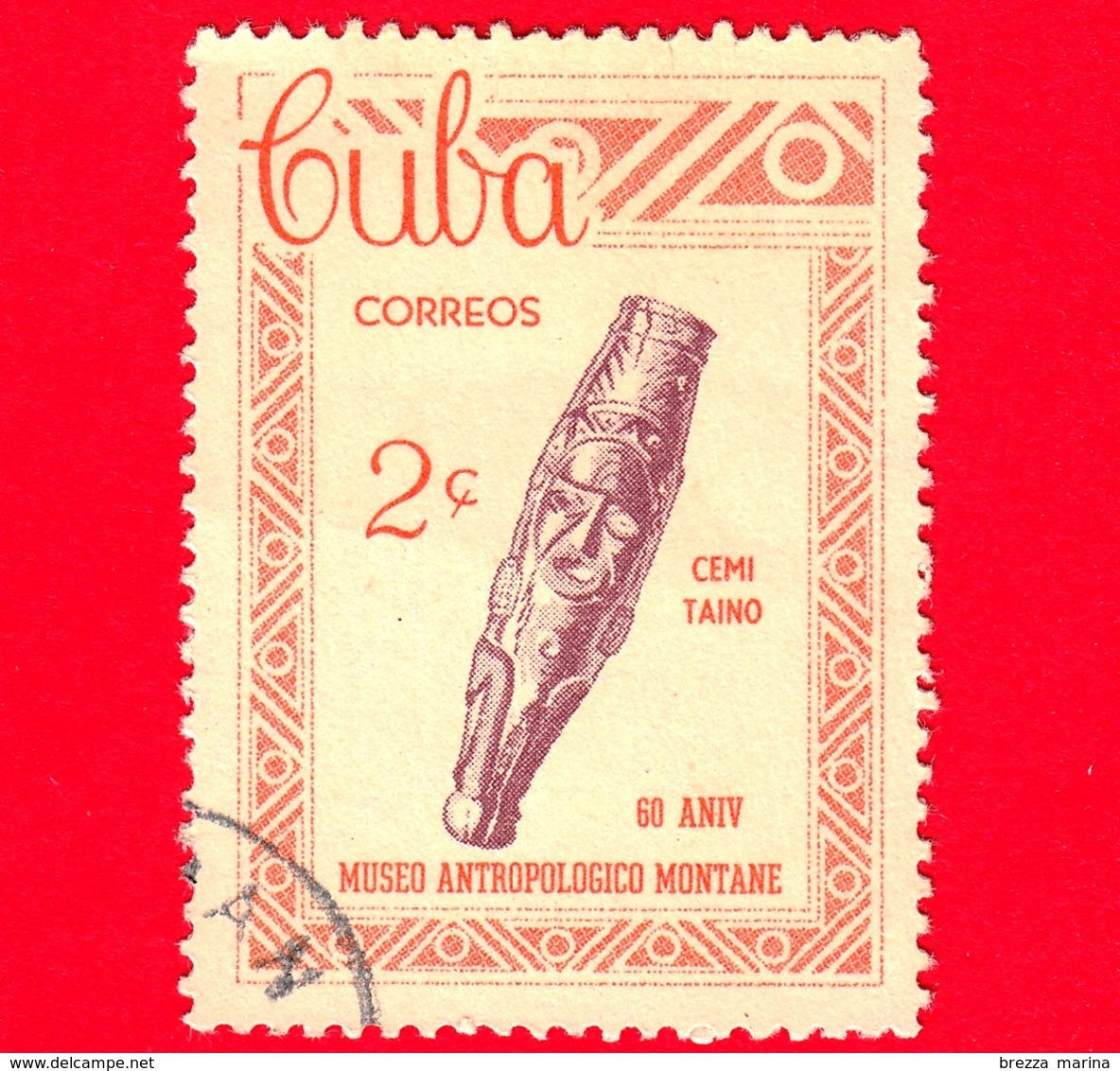 CUBA - Usato - 1963 - 60° Anniversario Del Museo Di Antropologia Montane - Taino-culture Art - 2 - Used Stamps